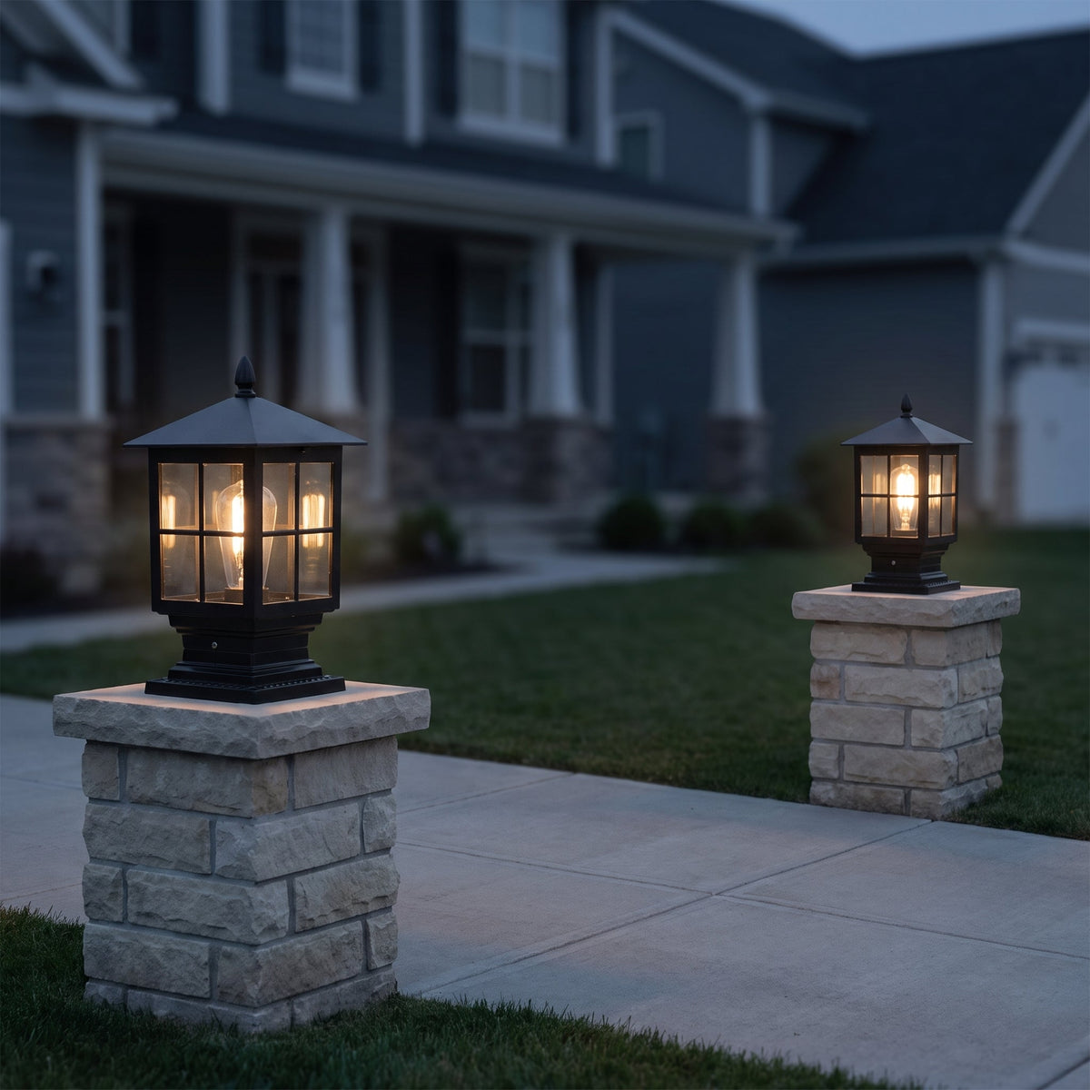 Black Solar Post Light with Dusk to Dawn Sensor for Pillars and Gateposts, view 8