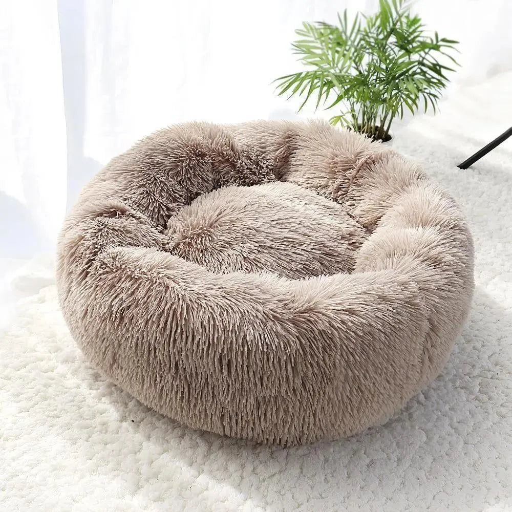 Calming Pet Bed – Plush Donut Cushion – product view 1 | Brivenzo