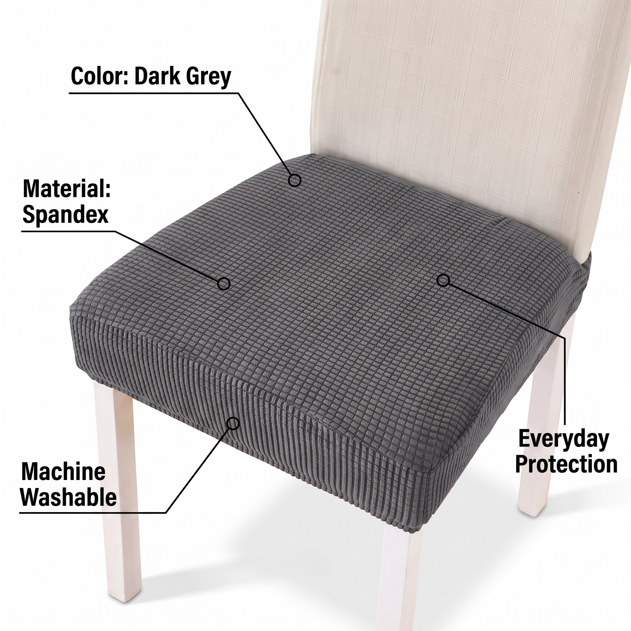 Chair Seat Cover – Dark Grey – features and specifications overview | Brivenzo