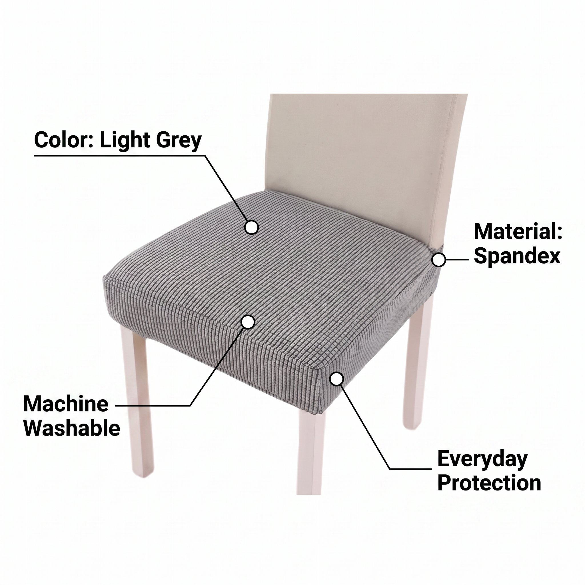 Chair Seat Cover – Light Grey – features and specifications overview | Brivenzo