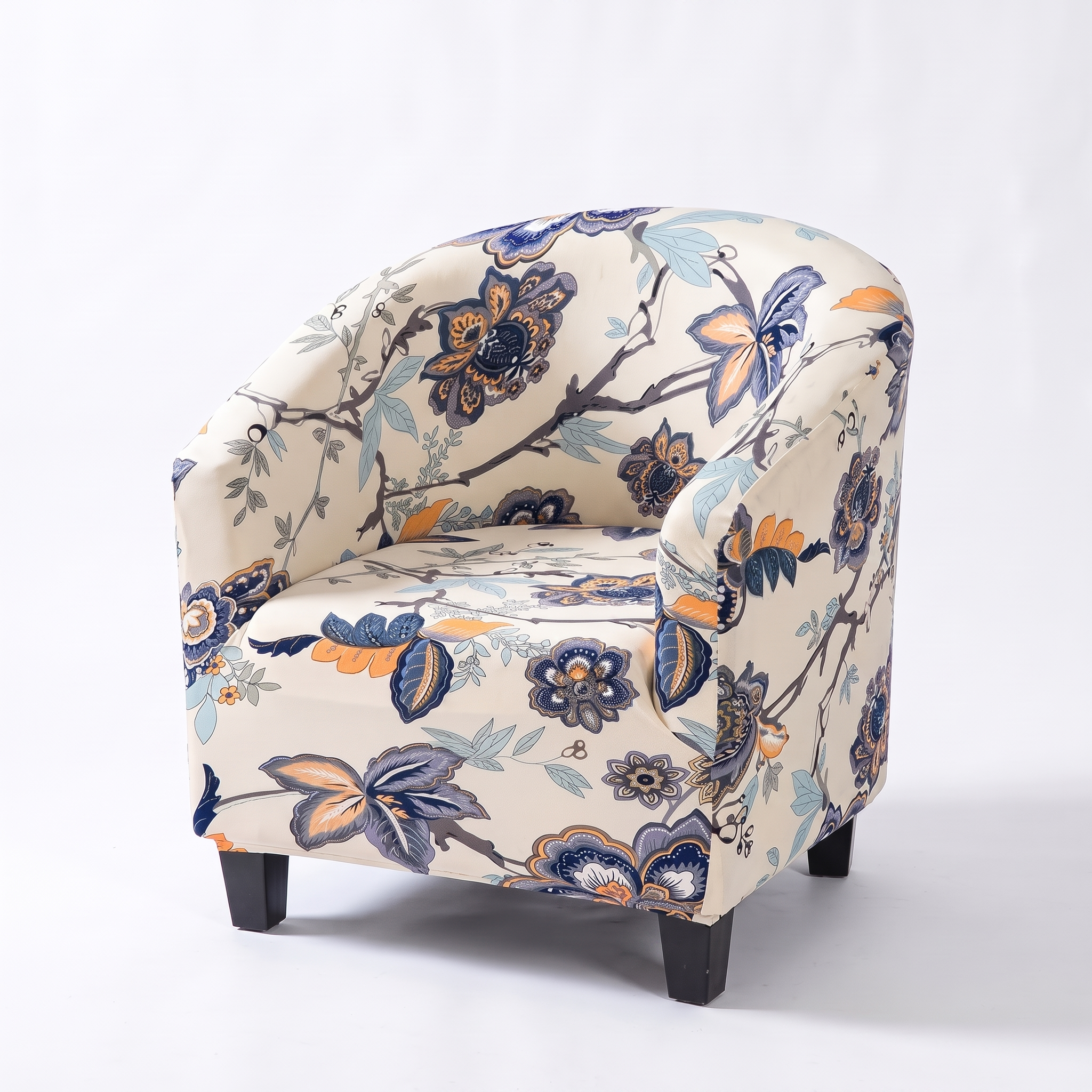 Club Armchair Cover – Floral Alpina Print – product photo on a white background | Brivenzo