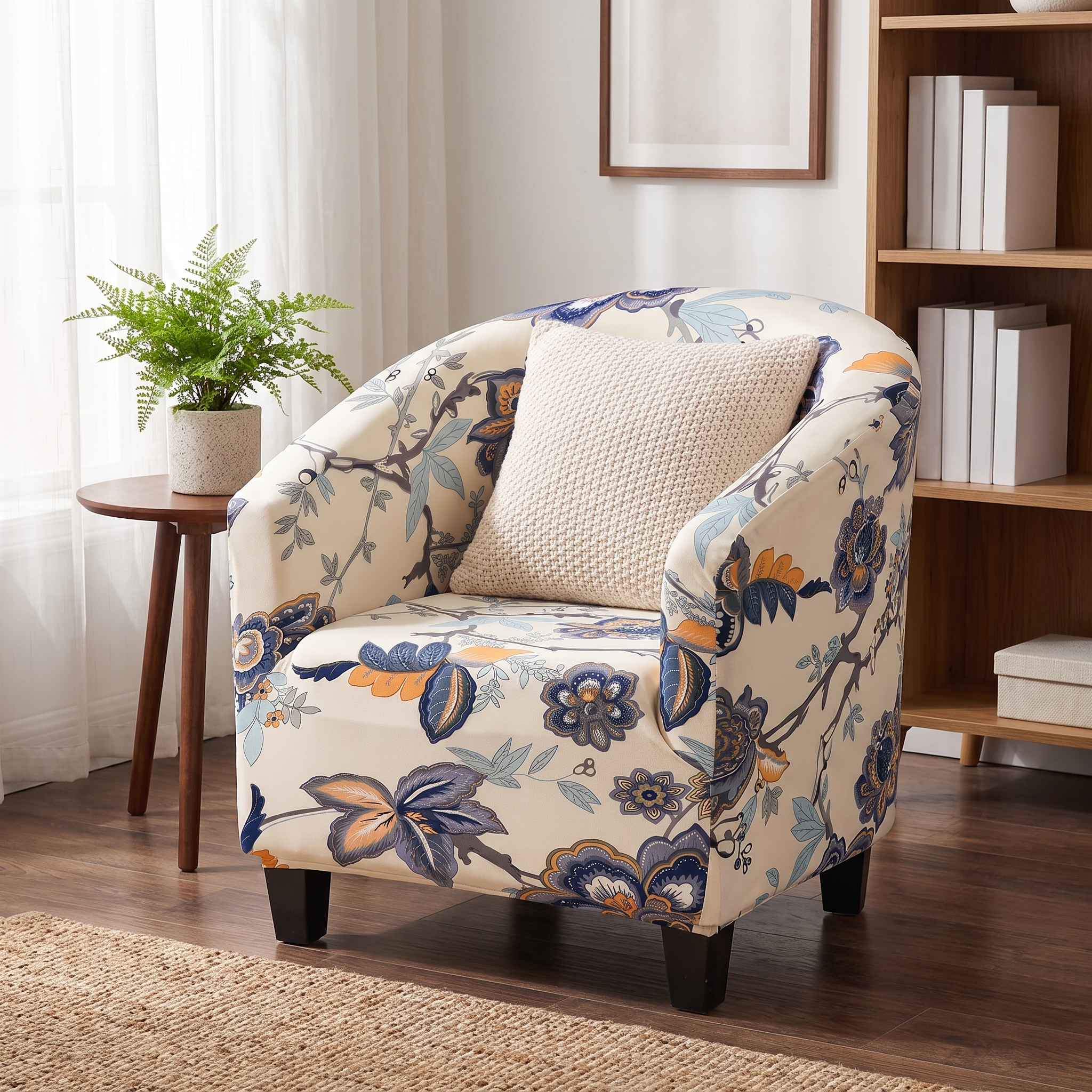 Club Armchair Cover – Floral Alpina Print shown in a styled home interior | Brivenzo