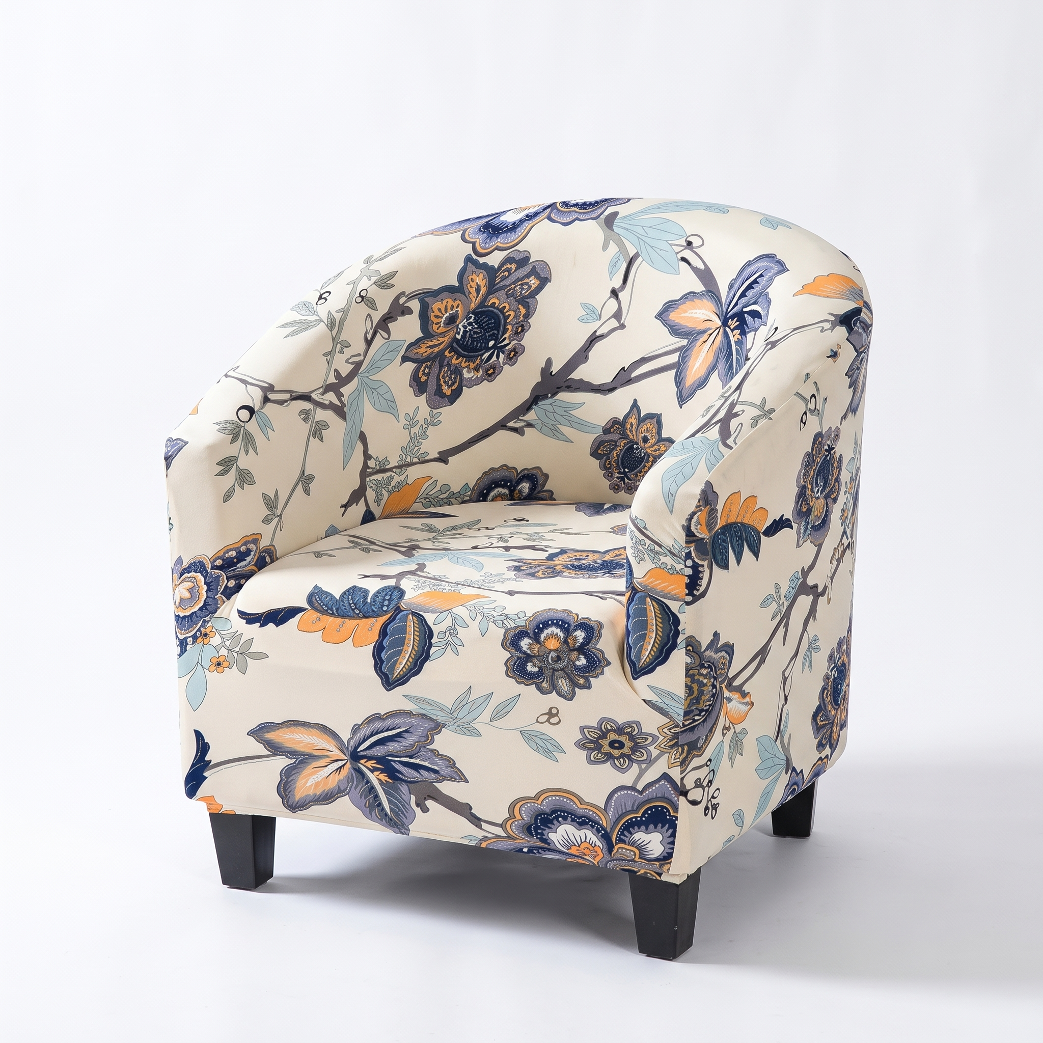 Club Armchair Cover – Floral Alpina Print – product view 4 | Brivenzo