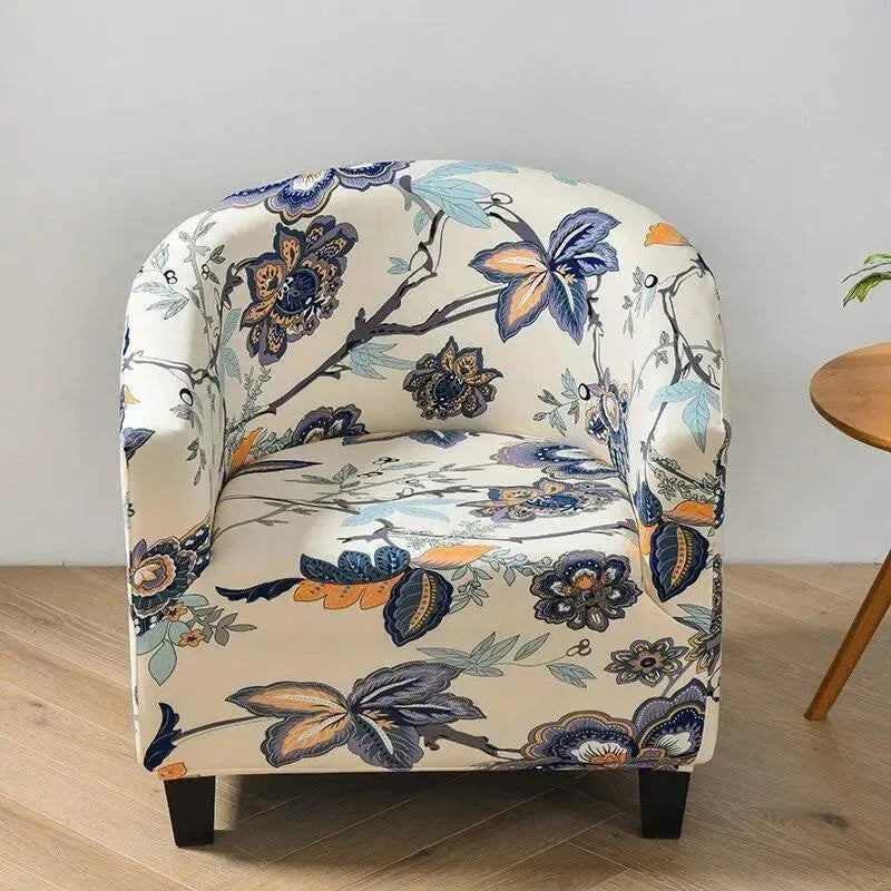 Club Armchair Cover – Floral Alpina Print – product view 7 | Brivenzo