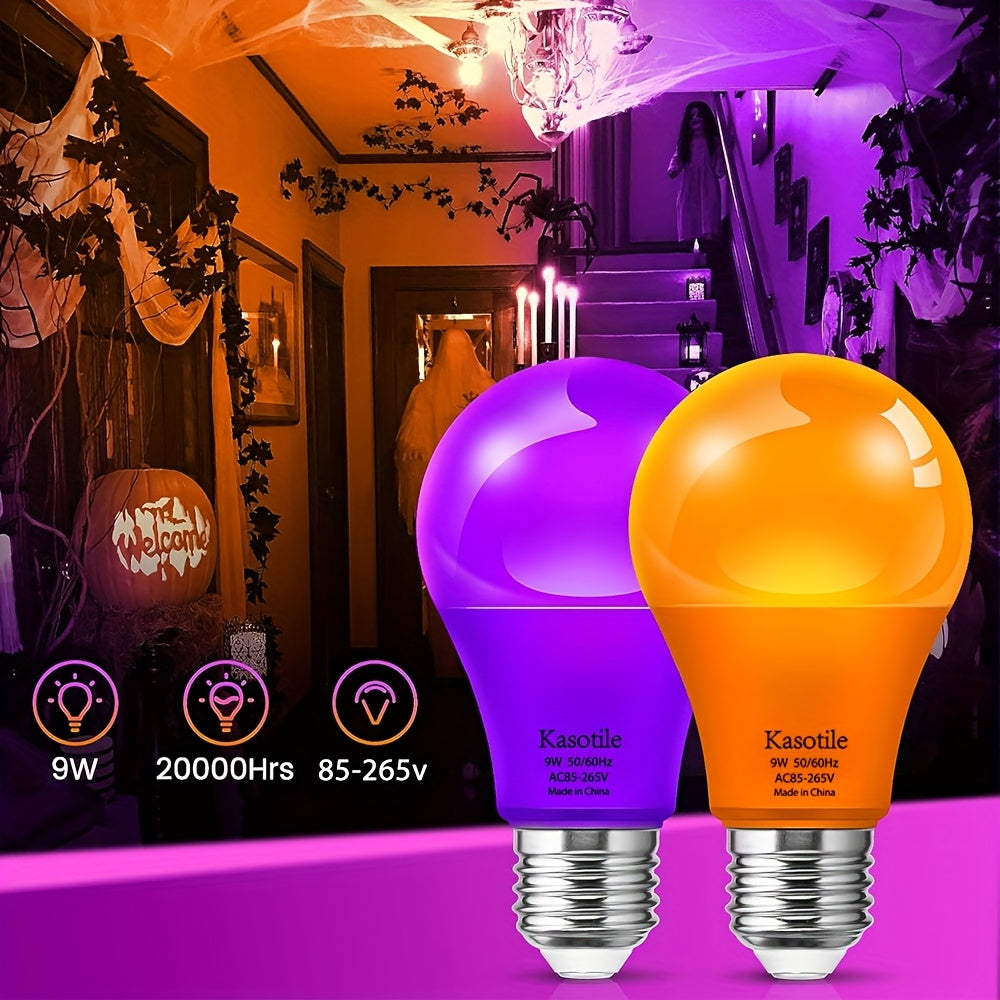 Colored LED Light Bulb for Halloween Porch Lights with A19 Shape and E26 Base, view 1