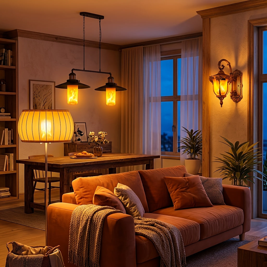 Two flame effect LED bulbs with E26 base