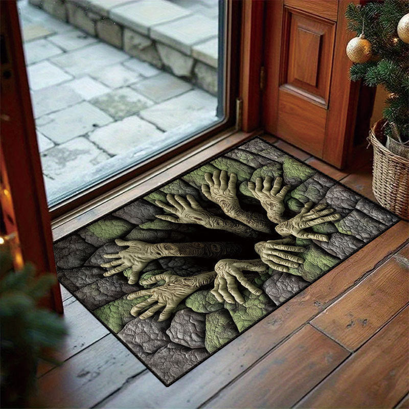 Halloween Door Mat with 3D Optical Illusion Print and Non-Slip Backing, view 15