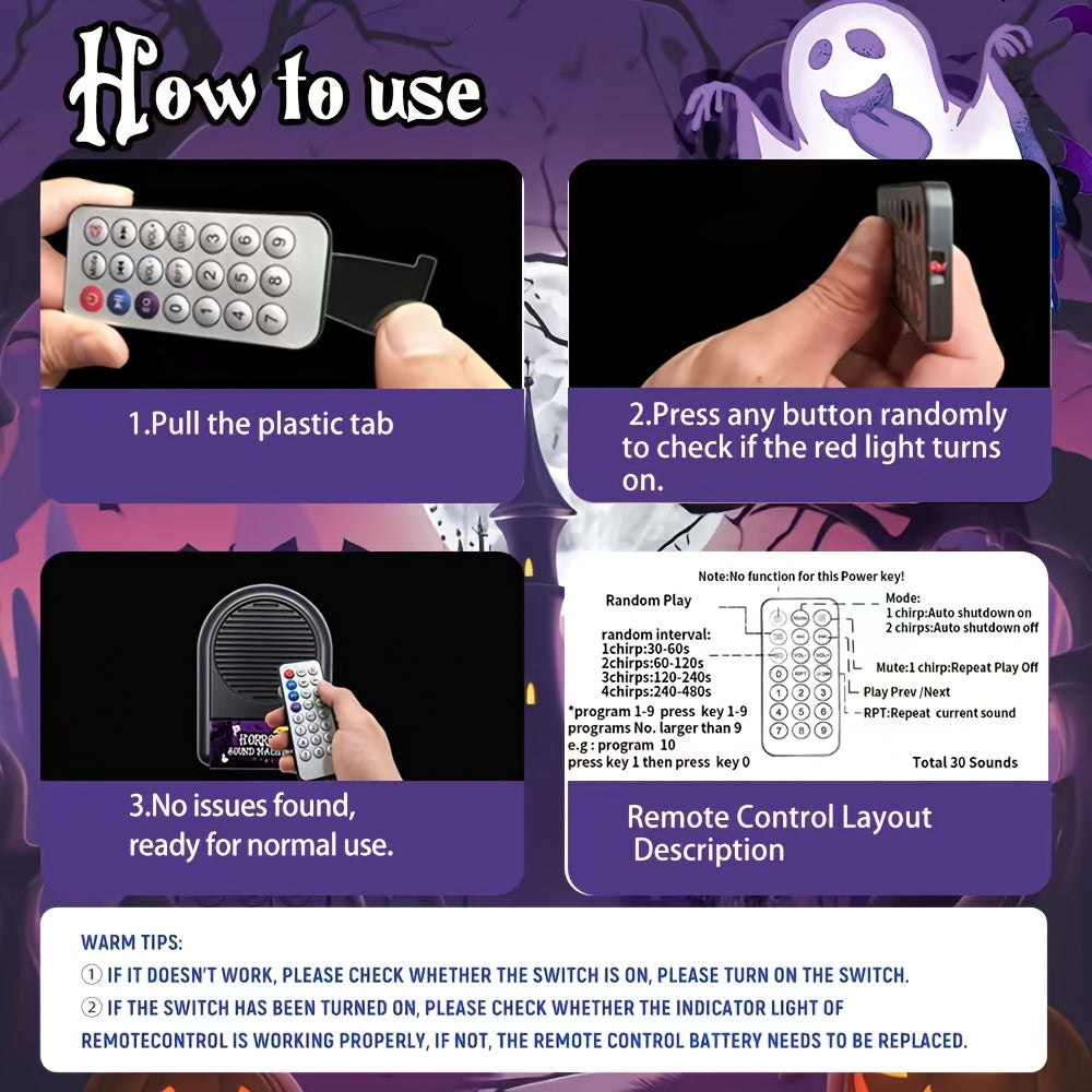 Halloween Sound Effects Machine with Wireless Remote and 30 Scary Sounds, view 10