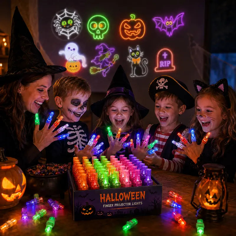 LED Finger Projector Rings for Kids as Halloween and Christmas Party Favors in a 36 Pack, view 1