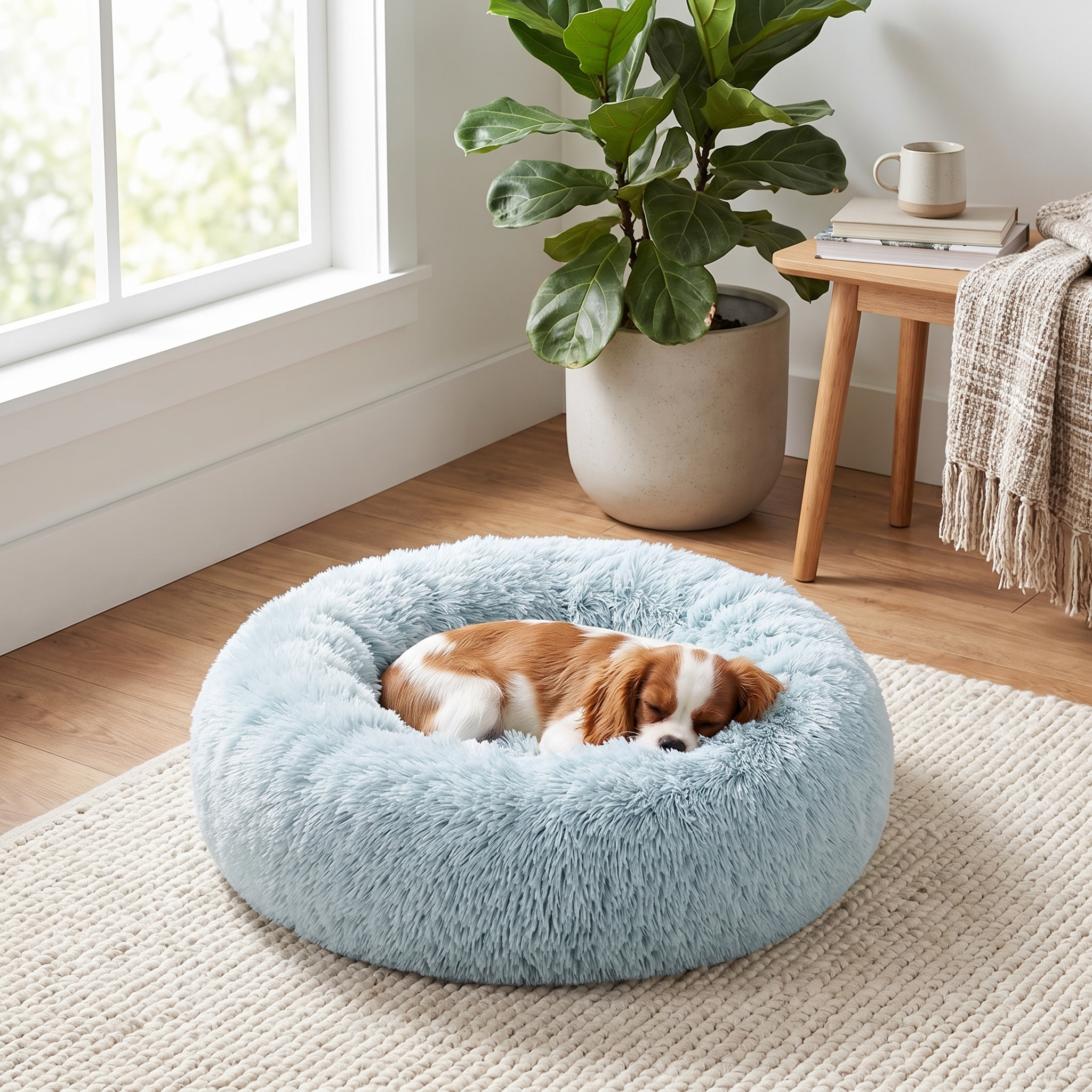 Pet Donut Bed – Removable Zip-Off Cover – product view 2 | Brivenzo