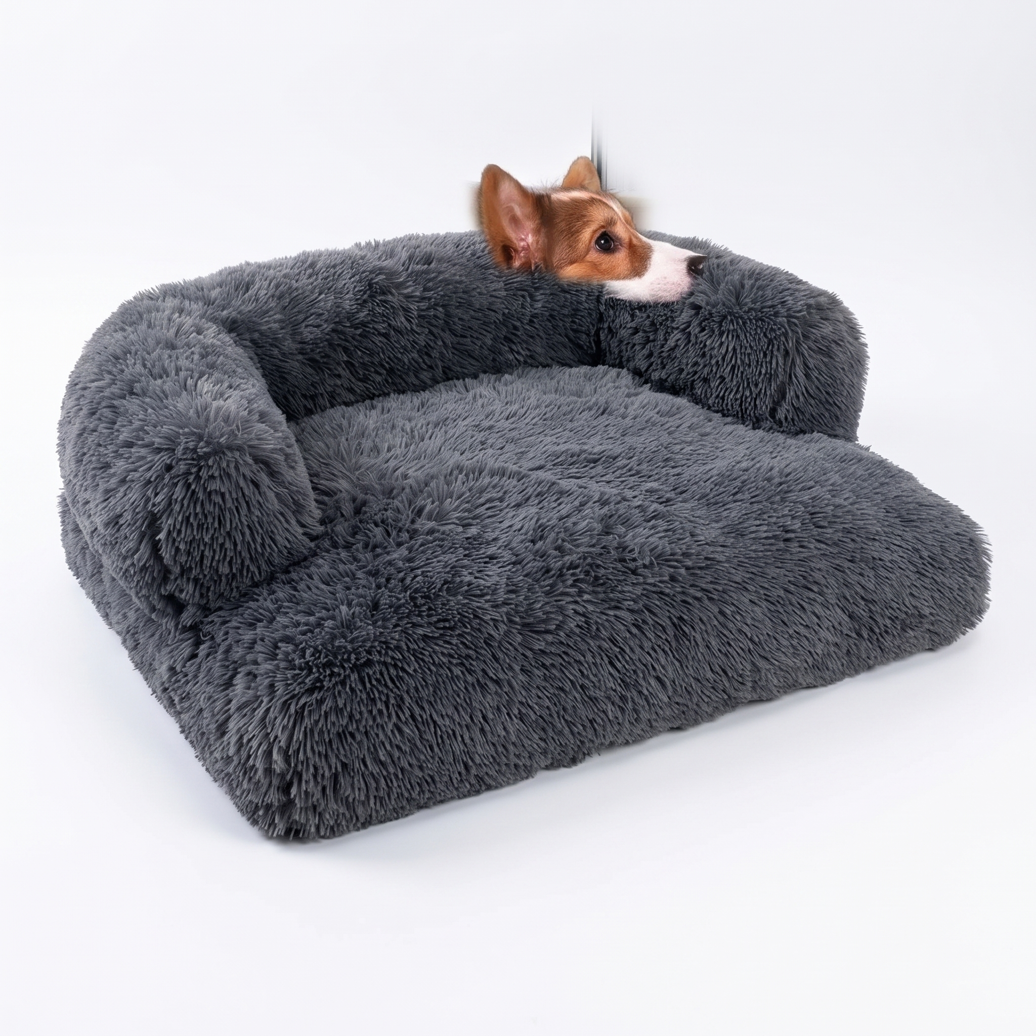 Pet Sofa Cushion Bed – Removable Plush Cover – product photo on a white background | Brivenzo