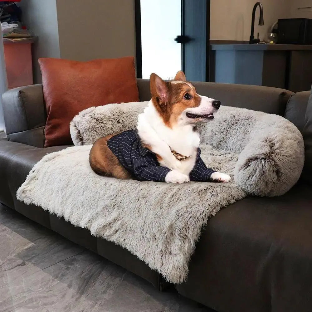 Pet Sofa Cushion Bed – Removable Plush Cover – product view 5 | Brivenzo