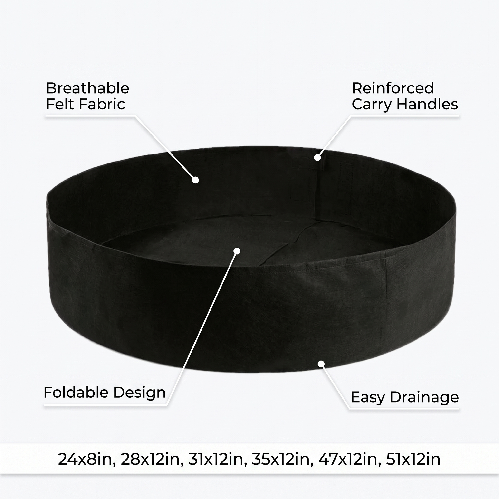 Raised Garden Bed – Round Fabric Grow Bag – product view 3 | Brivenzo