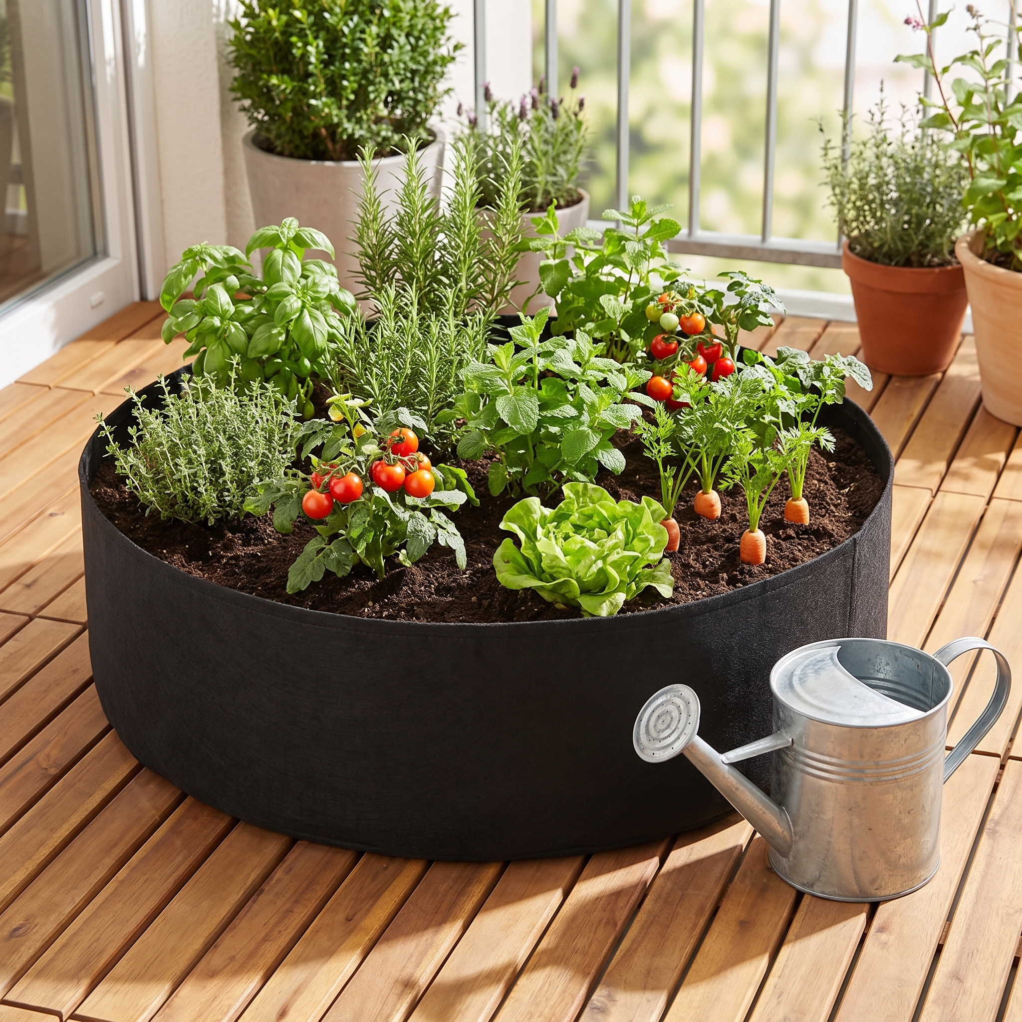 Raised Garden Bed – Round Fabric Grow Bag – product view 5 | Brivenzo