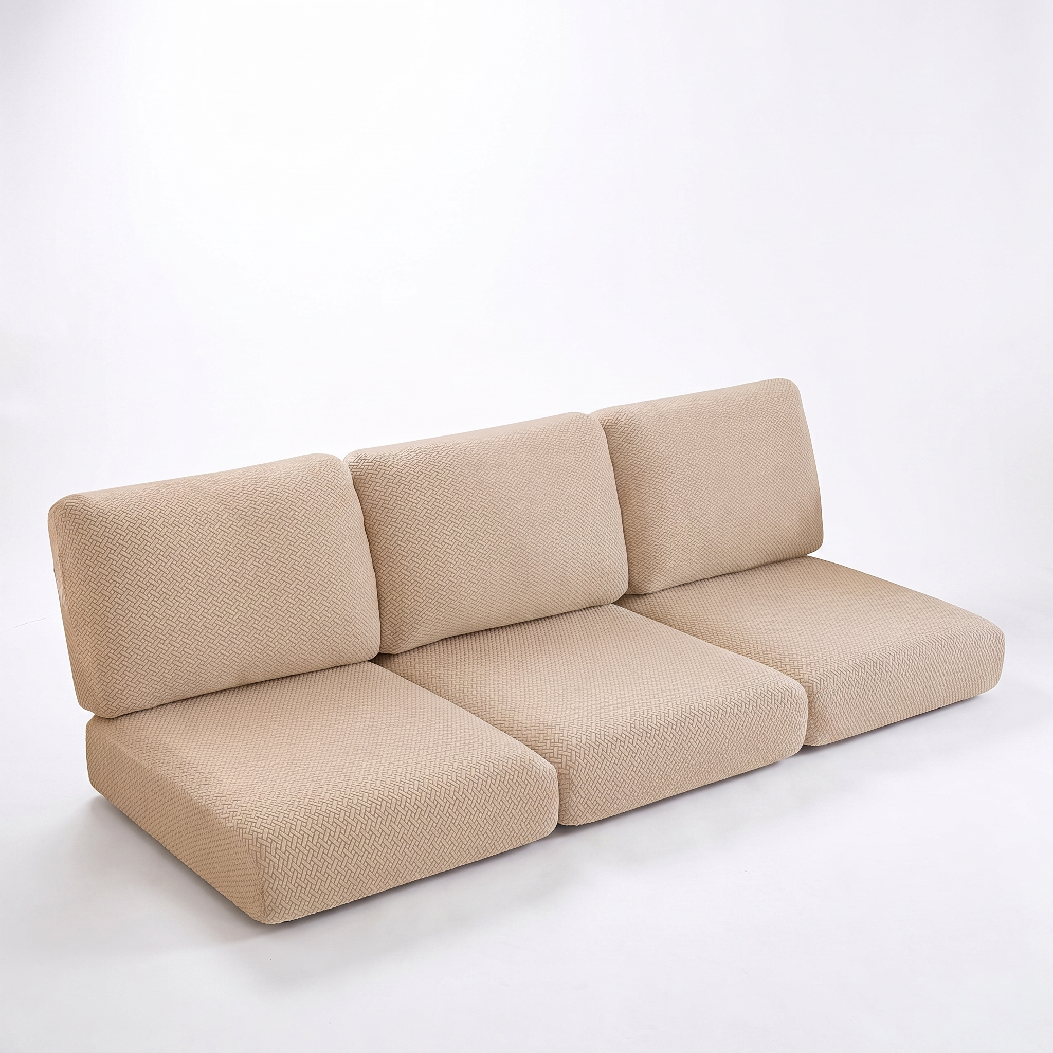 Seat & Backrest Cushion Cover – Beige – product photo on a white background | Brivenzo
