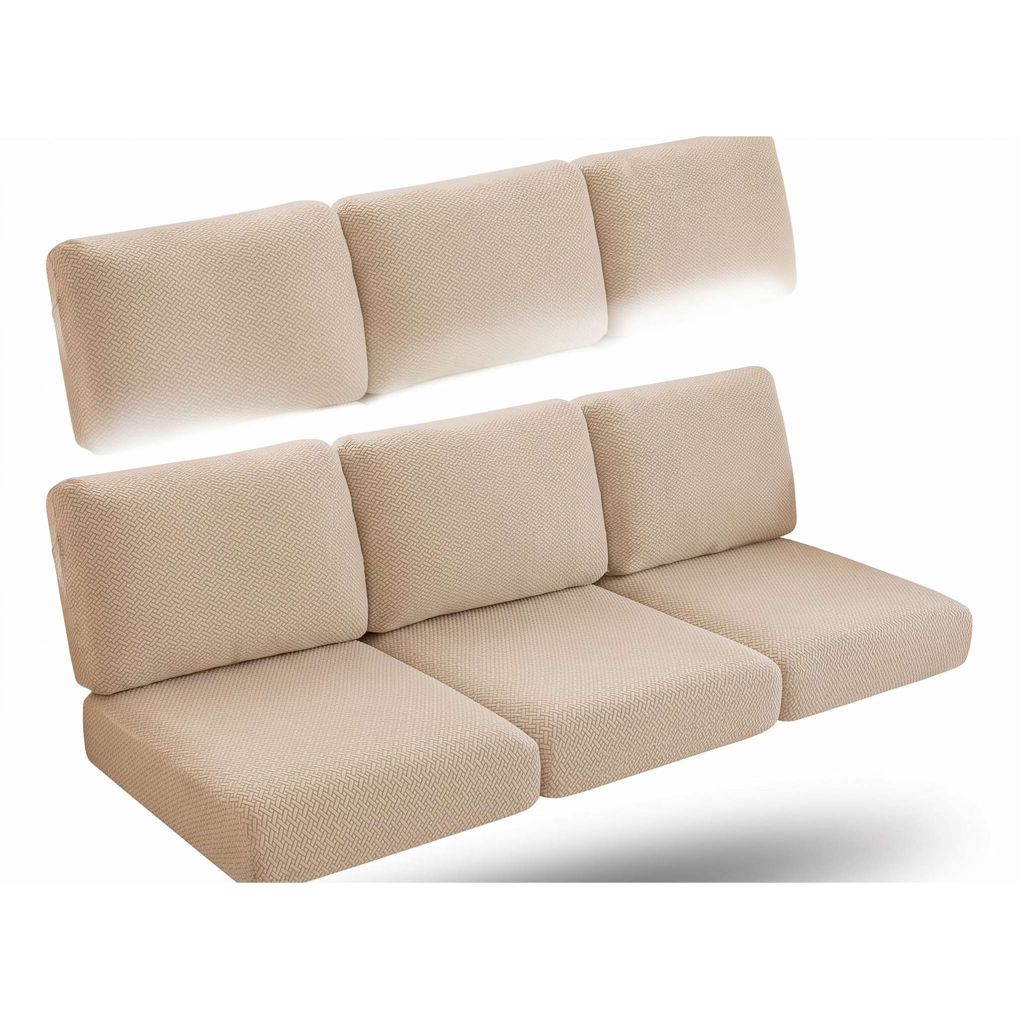 Seat & Backrest Cushion Cover – Beige – product view 5 | Brivenzo