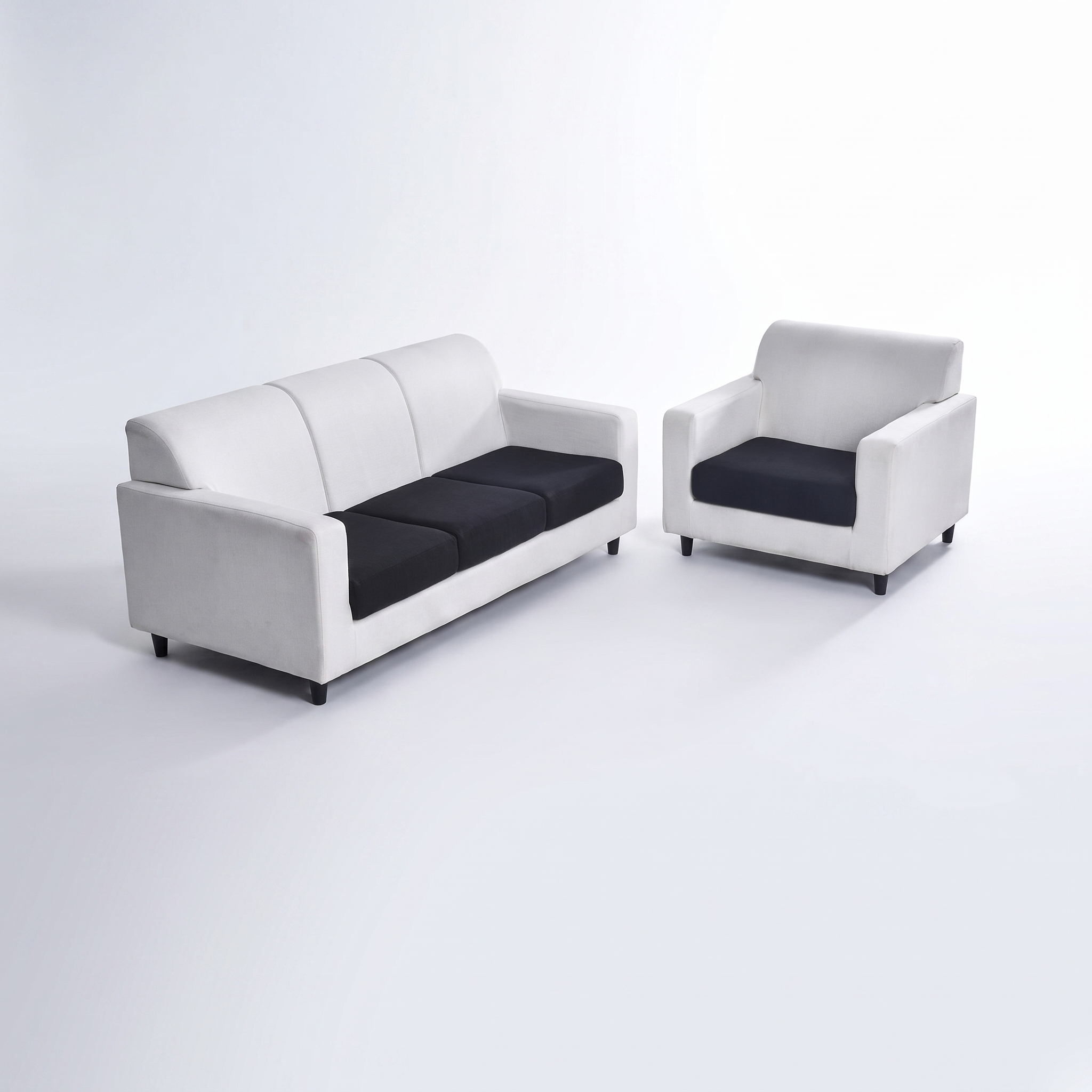 Seat & Backrest Cushion Cover – Black – product photo on a white background | Brivenzo