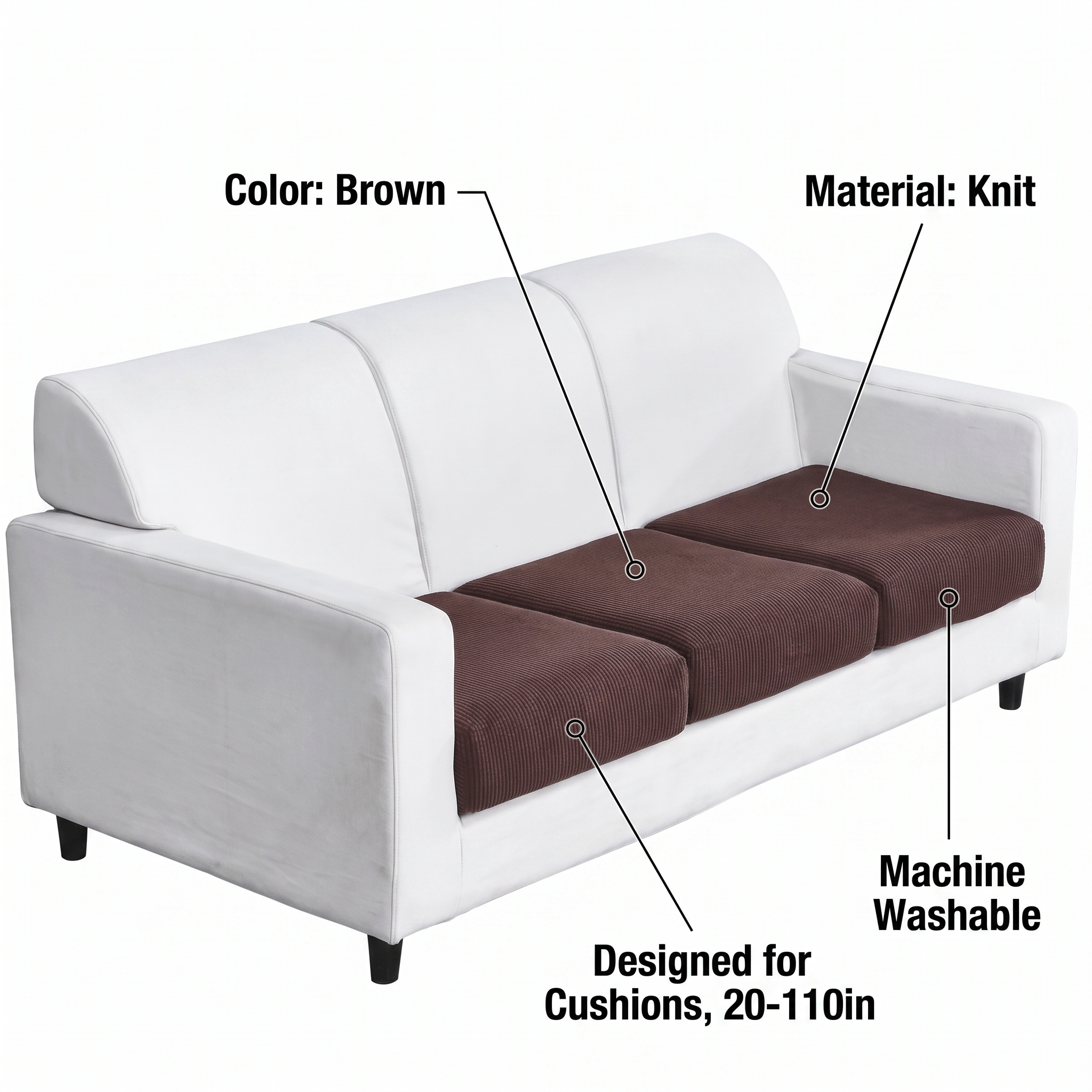 Seat & Backrest Cushion Cover – Brown – features and specifications overview | Brivenzo