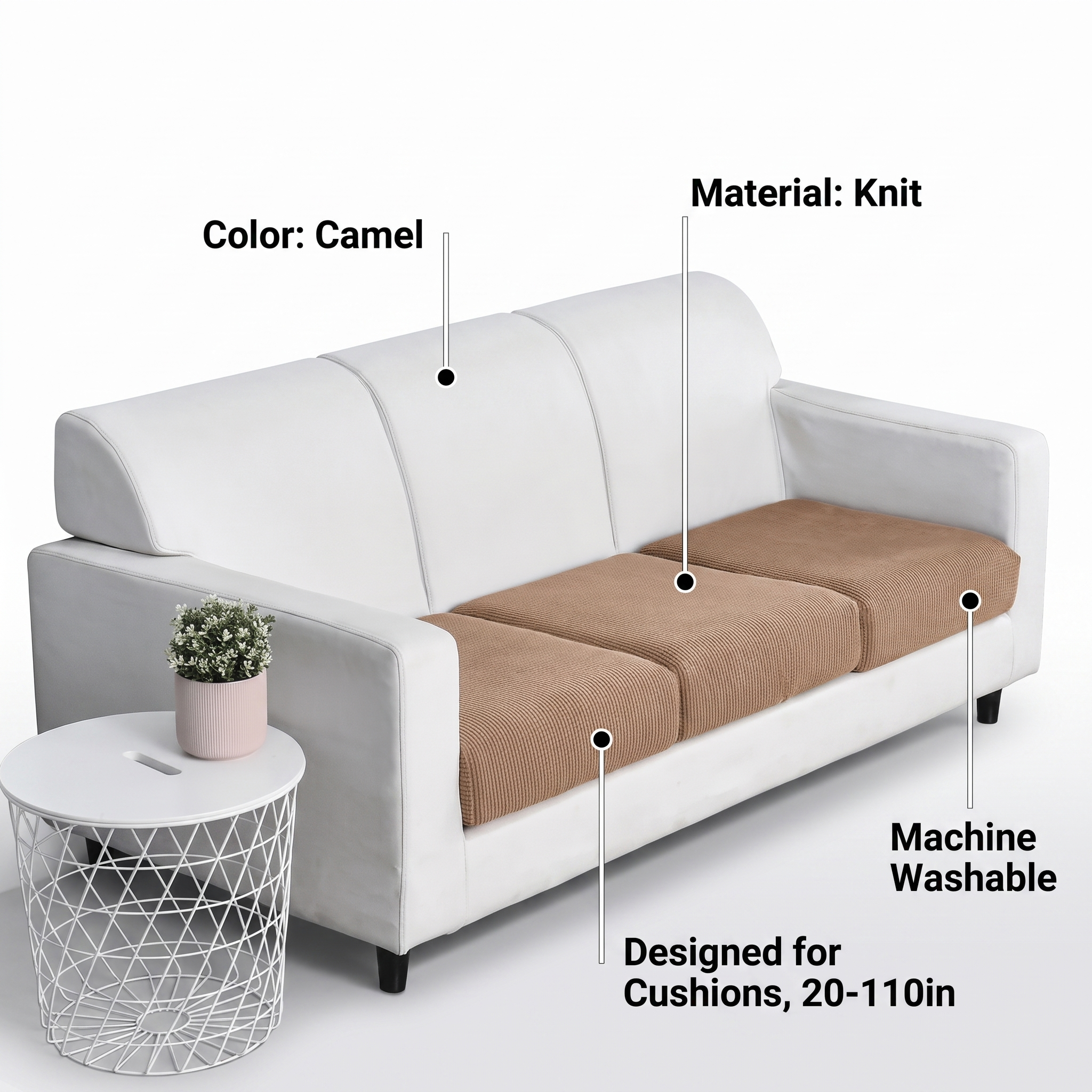 Seat & Backrest Cushion Cover – Camel – features and specifications overview | Brivenzo