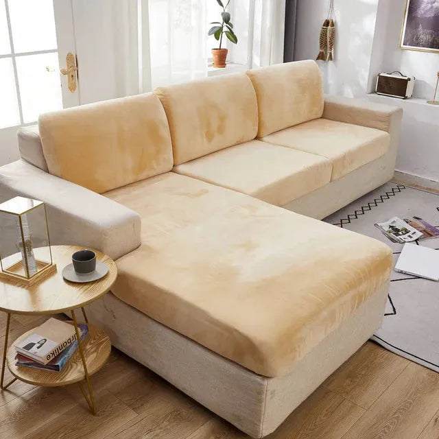 Seat & Backrest Cushion Cover – Cream Velvet – product view 5 | Brivenzo
