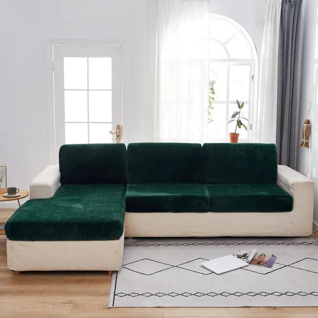 Seat & Backrest Cushion Cover – Dark Green Velvet – product view 5 | Brivenzo