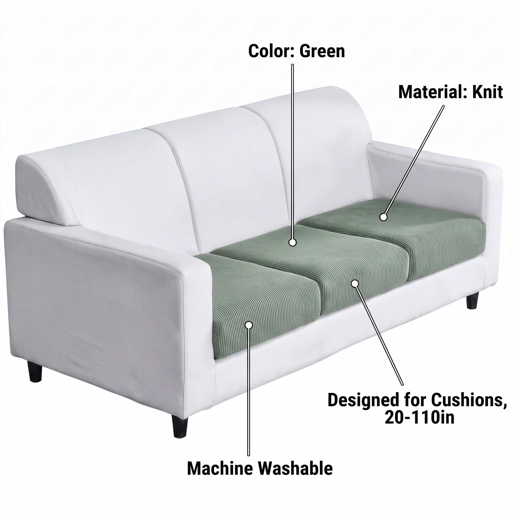 Seat & Backrest Cushion Cover – Green – features and specifications overview | Brivenzo