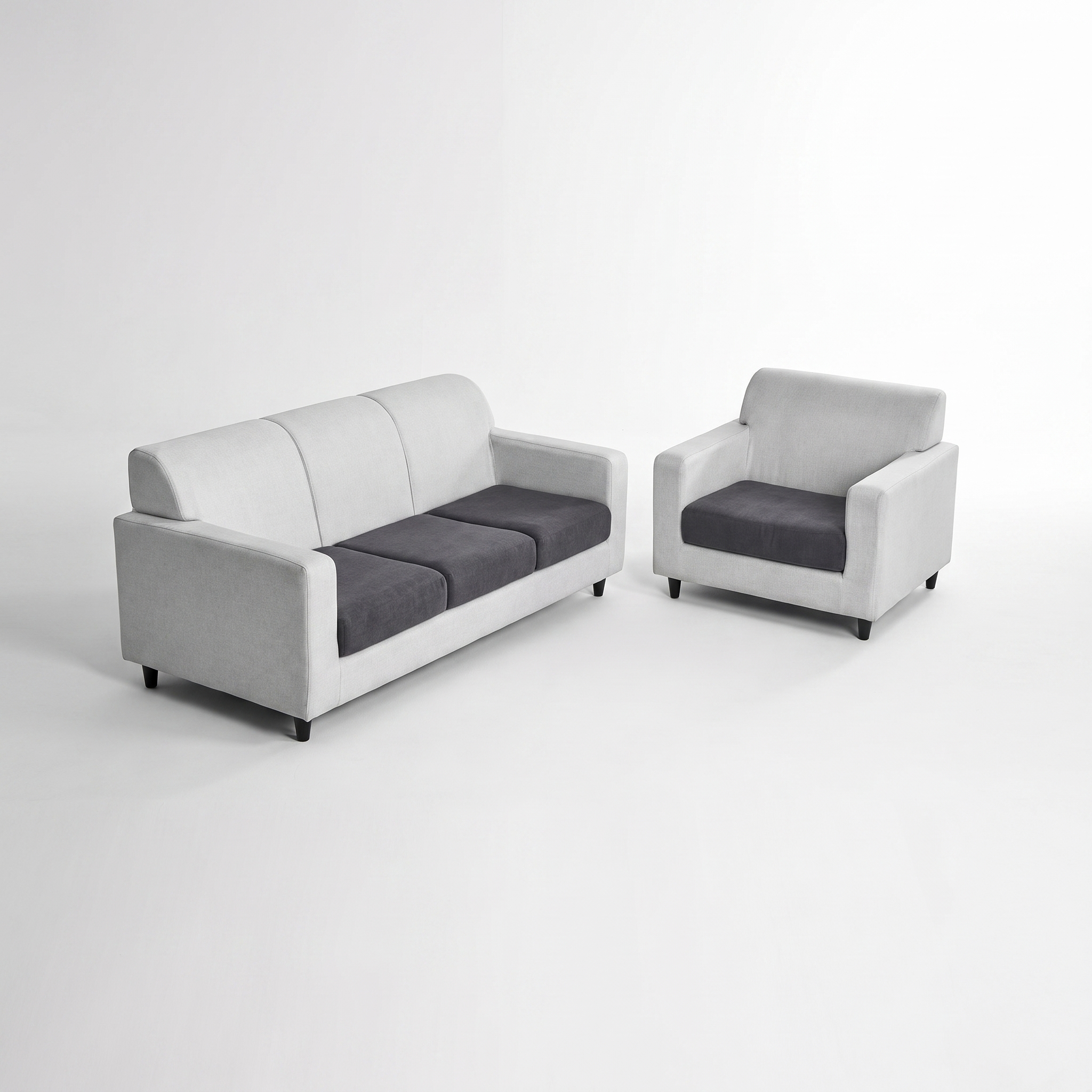 Seat & Backrest Cushion Cover – Grey – product photo on a white background | Brivenzo