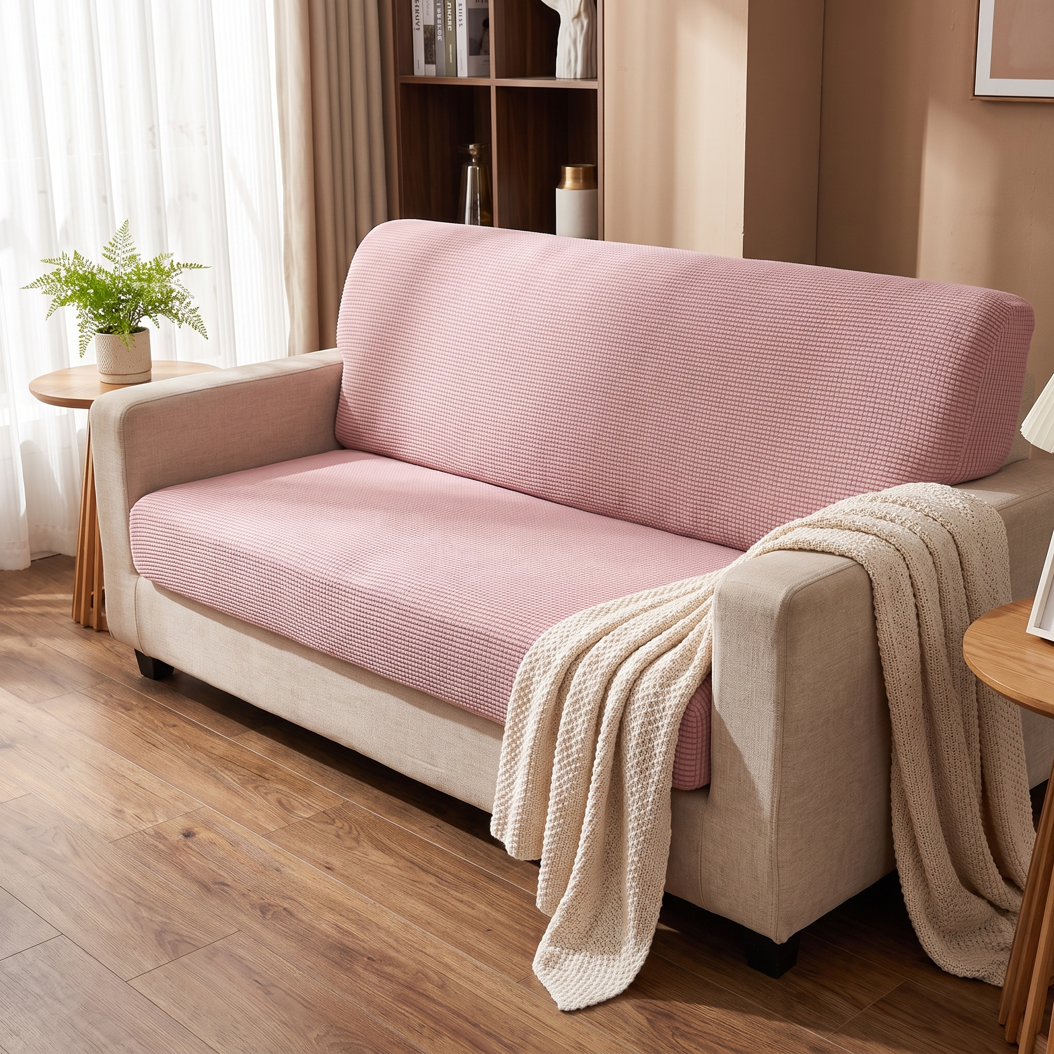 Seat & Backrest Cushion Cover – Pink shown in a styled home interior | Brivenzo