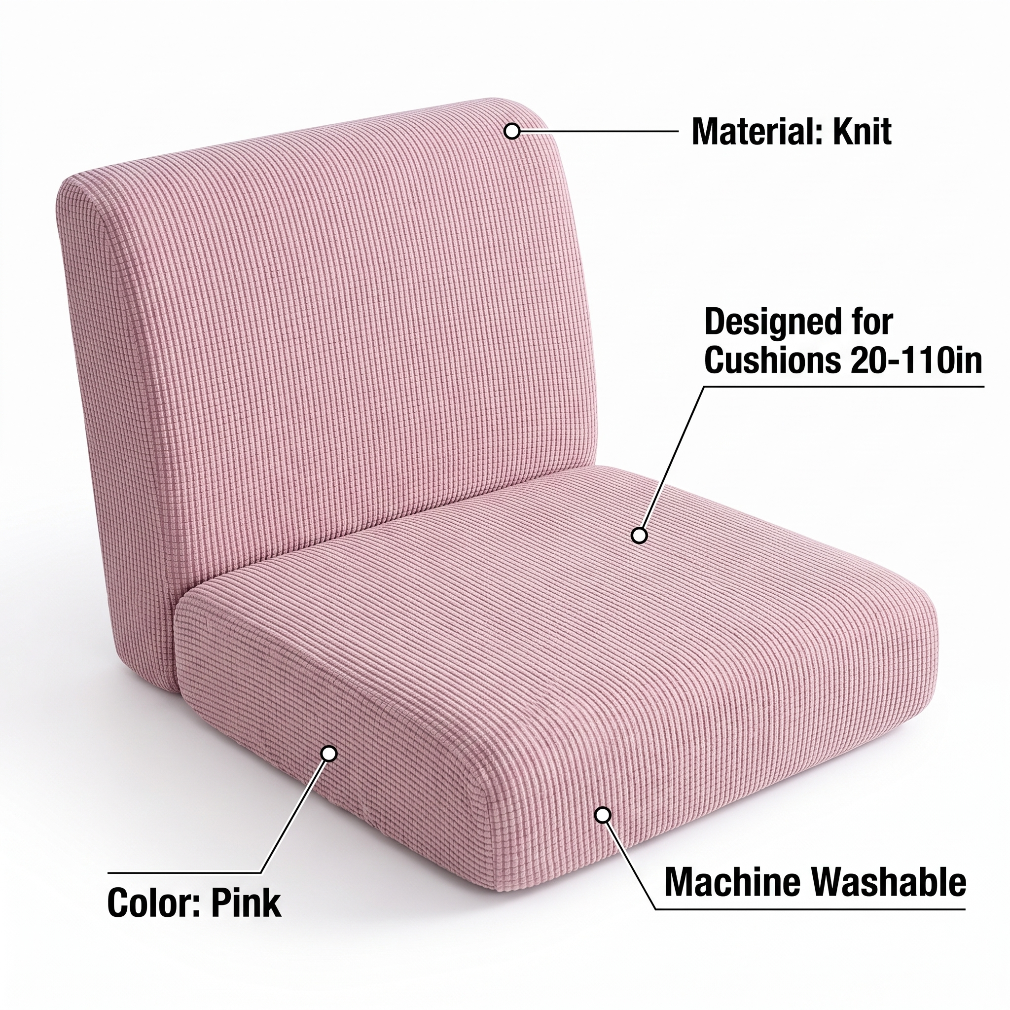 Seat & Backrest Cushion Cover – Pink – features and specifications overview | Brivenzo