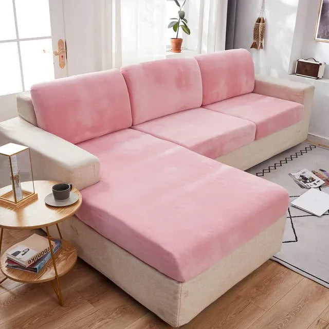 Seat & Backrest Cushion Cover – Pink Velvet – product view 4 | Brivenzo