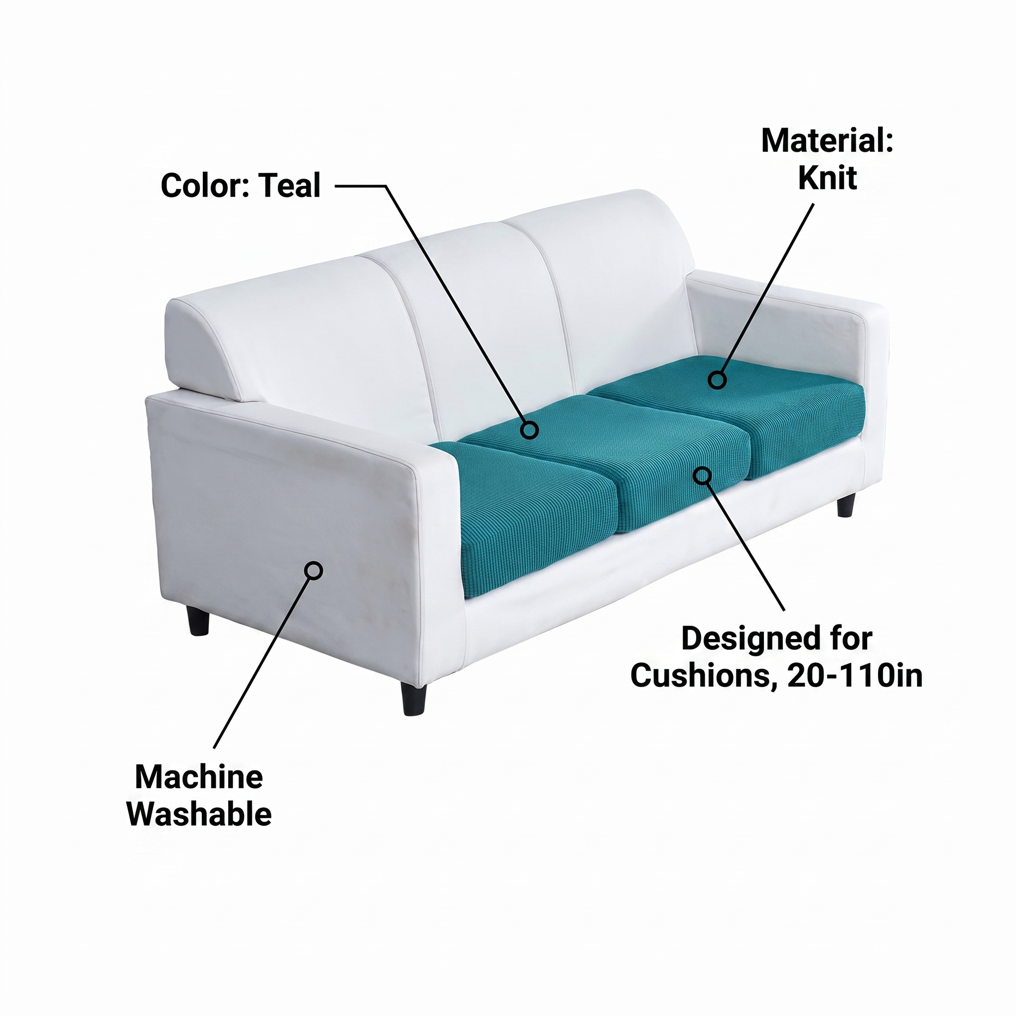 Seat & Backrest Cushion Cover – Teal – features and specifications overview | Brivenzo