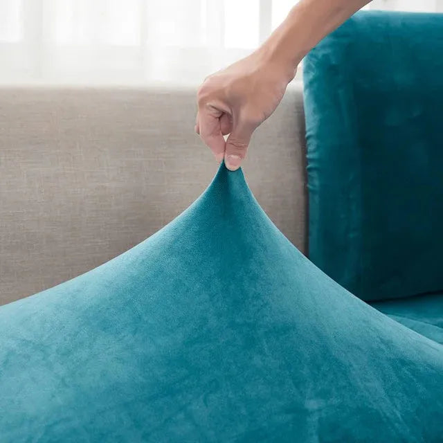 Seat & Backrest Cushion Cover – Teal Velvet – product view 6 | Brivenzo