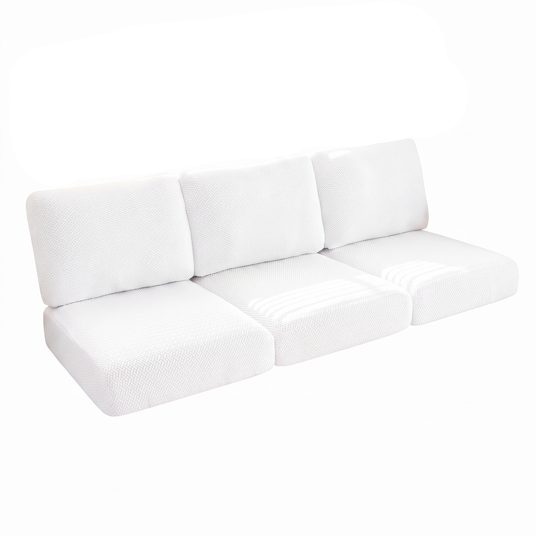 Seat & Backrest Cushion Cover – White – product photo on a white background | Brivenzo