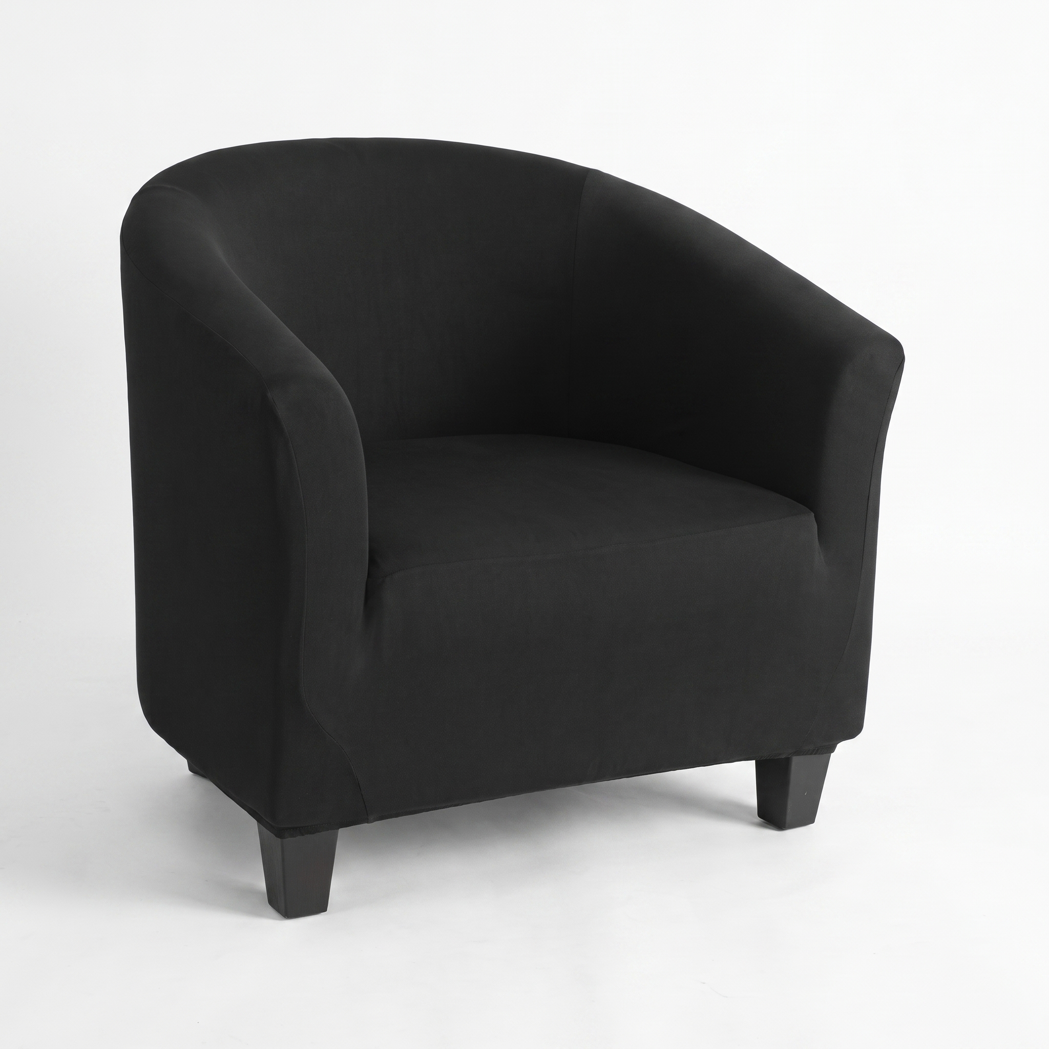 Stretch Club Armchair Cover – Black – product photo on a white background | Brivenzo