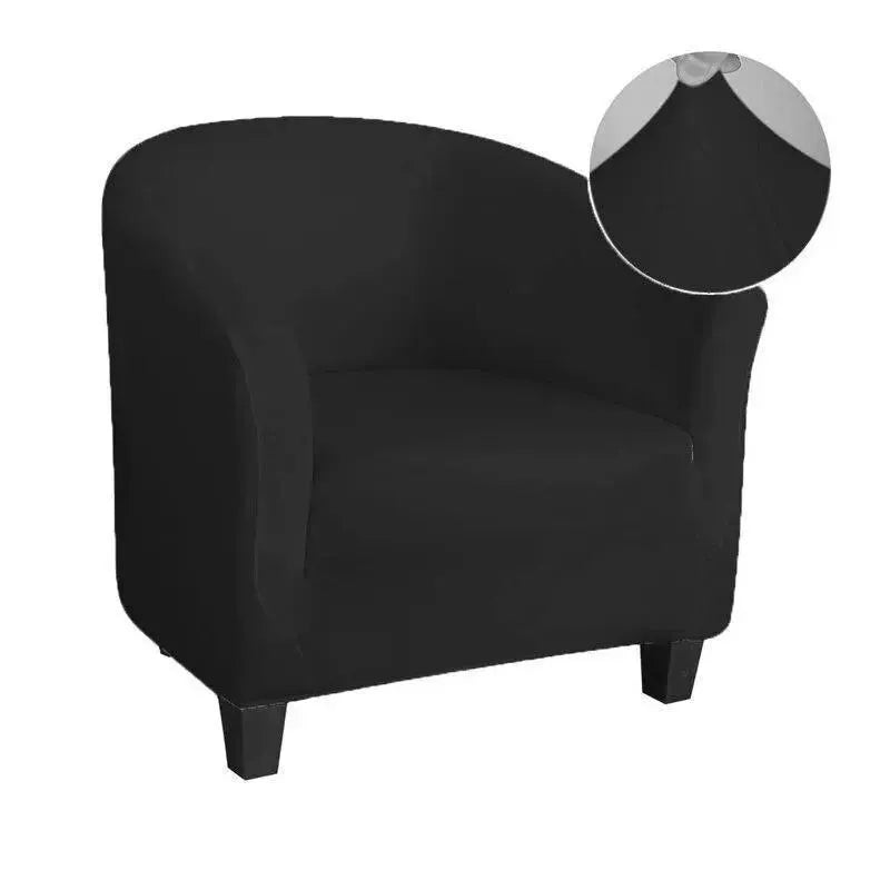 Stretch Club Armchair Cover – Black – product view 4 | Brivenzo
