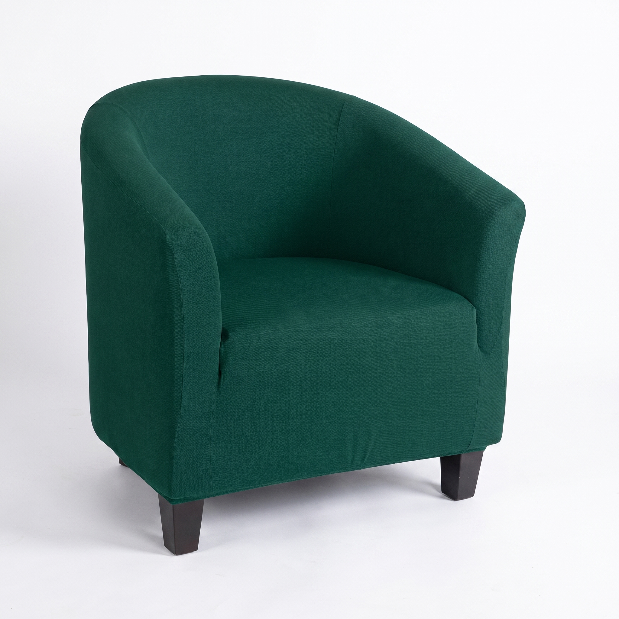 Dark Green Stretch Club Armchair Cover - studio product photo