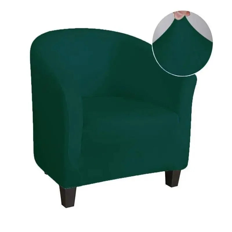 Stretch Club Armchair Cover – Dark Green – product view 4 | Brivenzo
