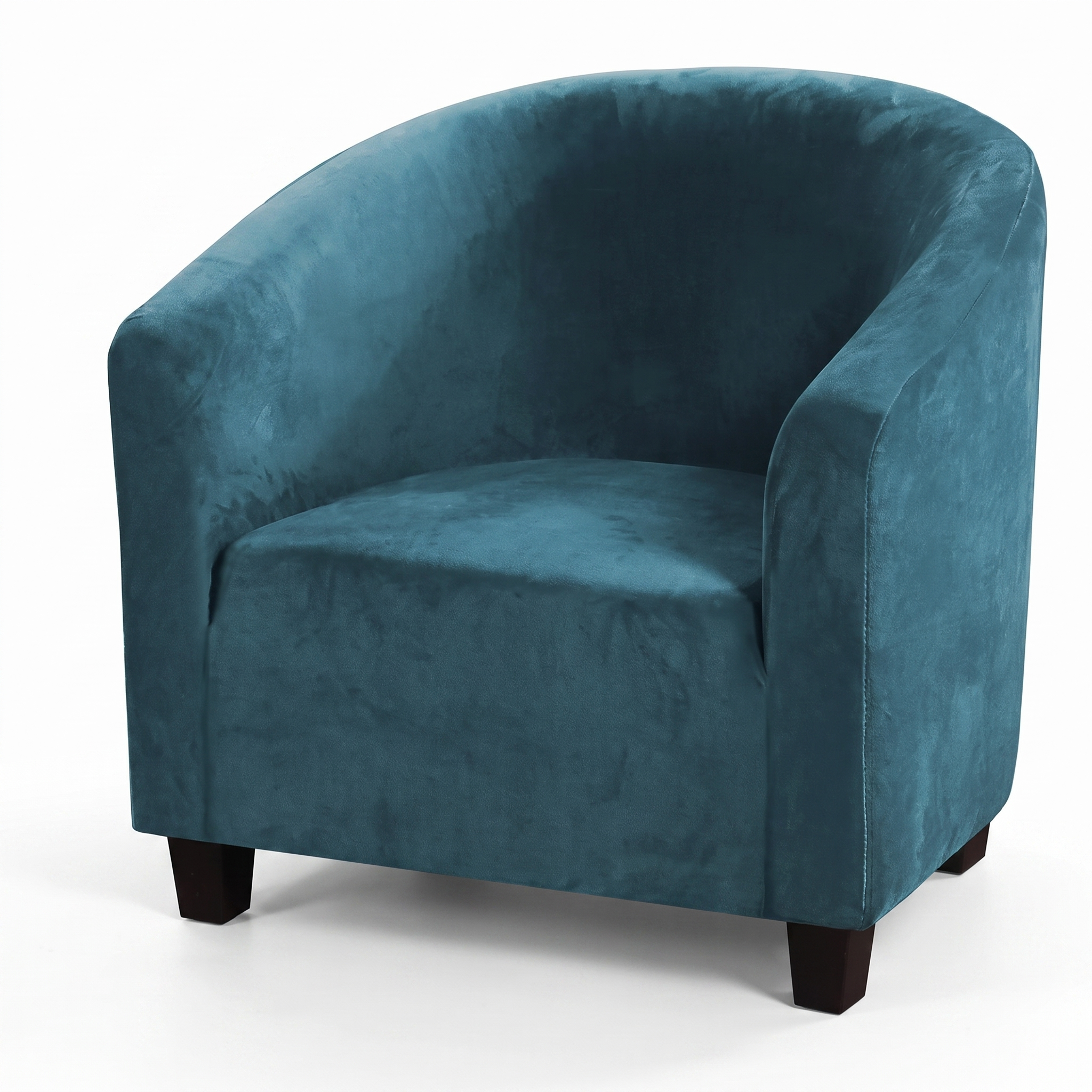 Stretch Club Armchair Cover – Green Velvet – product photo on a white background | Brivenzo