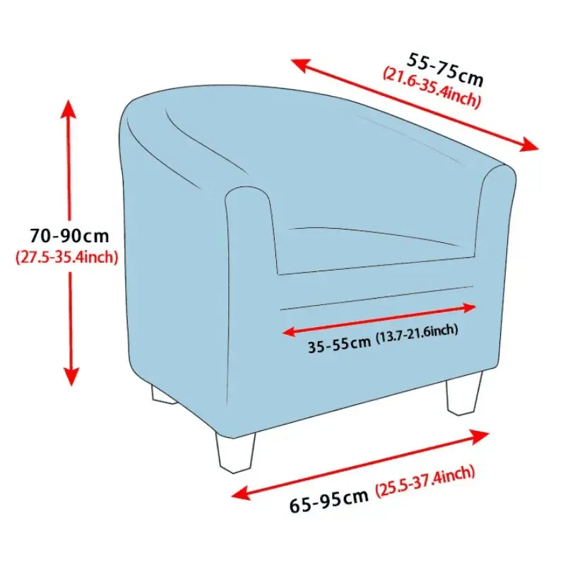 Stretch Club Armchair Cover – Lake Blue Velvet – product view 4 | Brivenzo