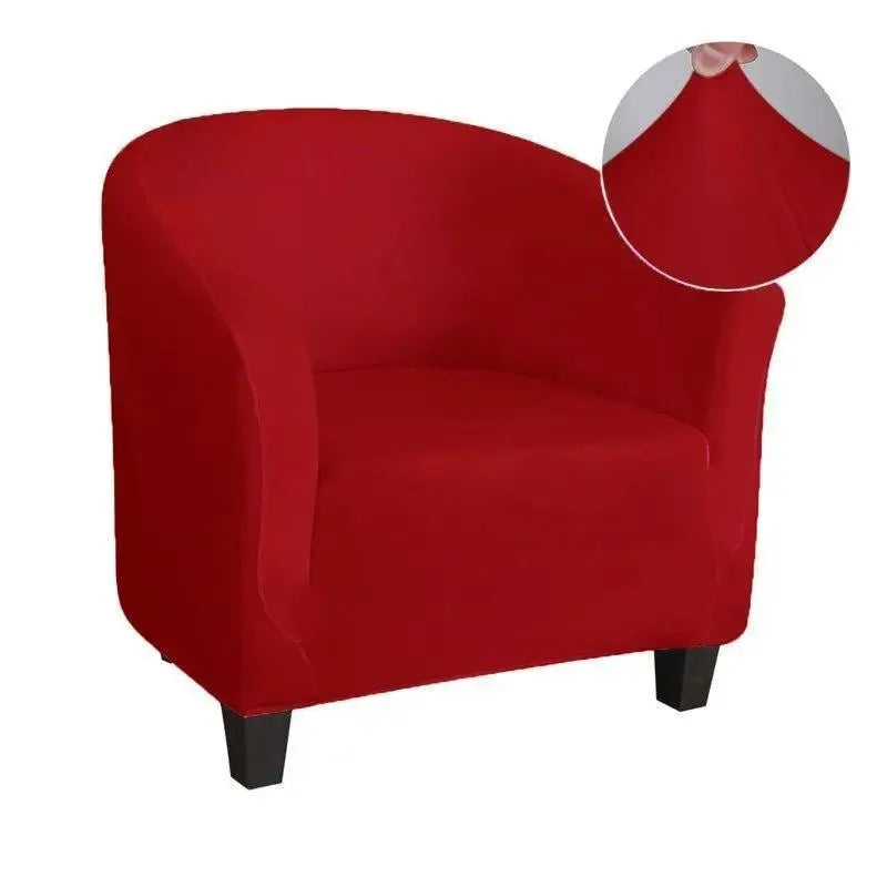 Stretch Club Armchair Cover – Red – product view 4 | Brivenzo