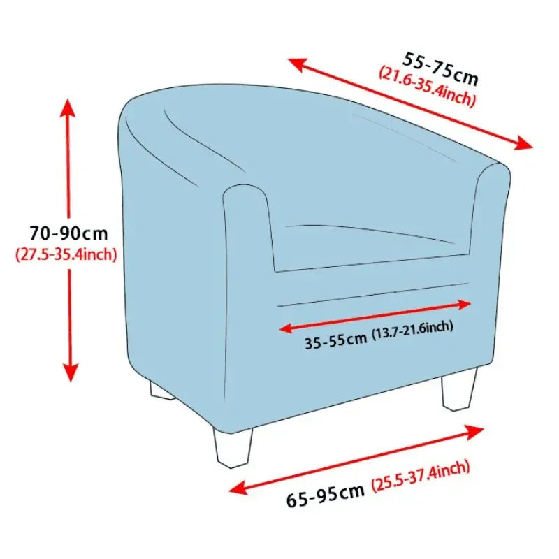 Stretch Club Armchair Cover – White Velvet – product view 4 | Brivenzo