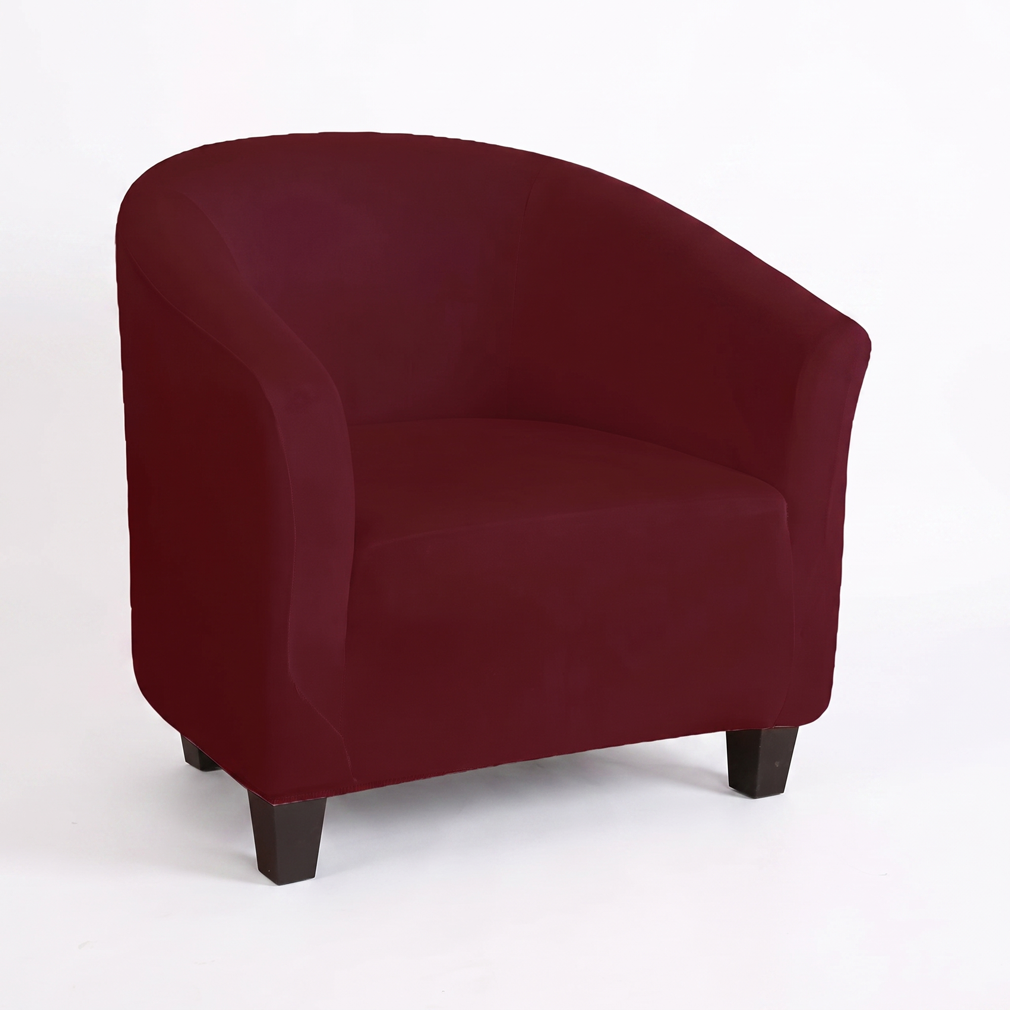 Stretch Club Armchair Cover – Wine Red – product photo on a white background | Brivenzo
