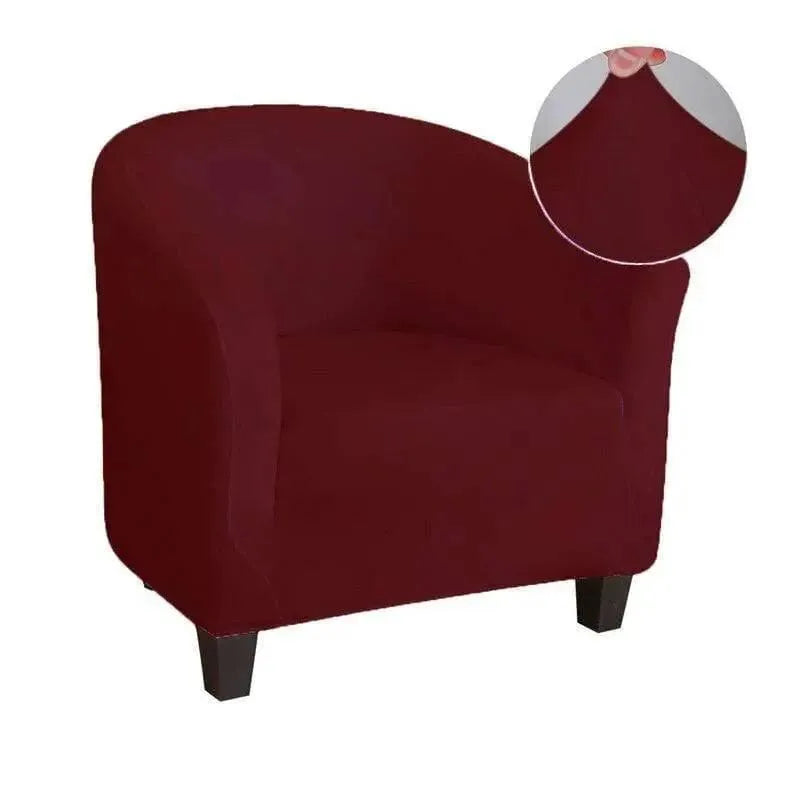 Stretch Club Armchair Cover – Wine Red – product view 4 | Brivenzo