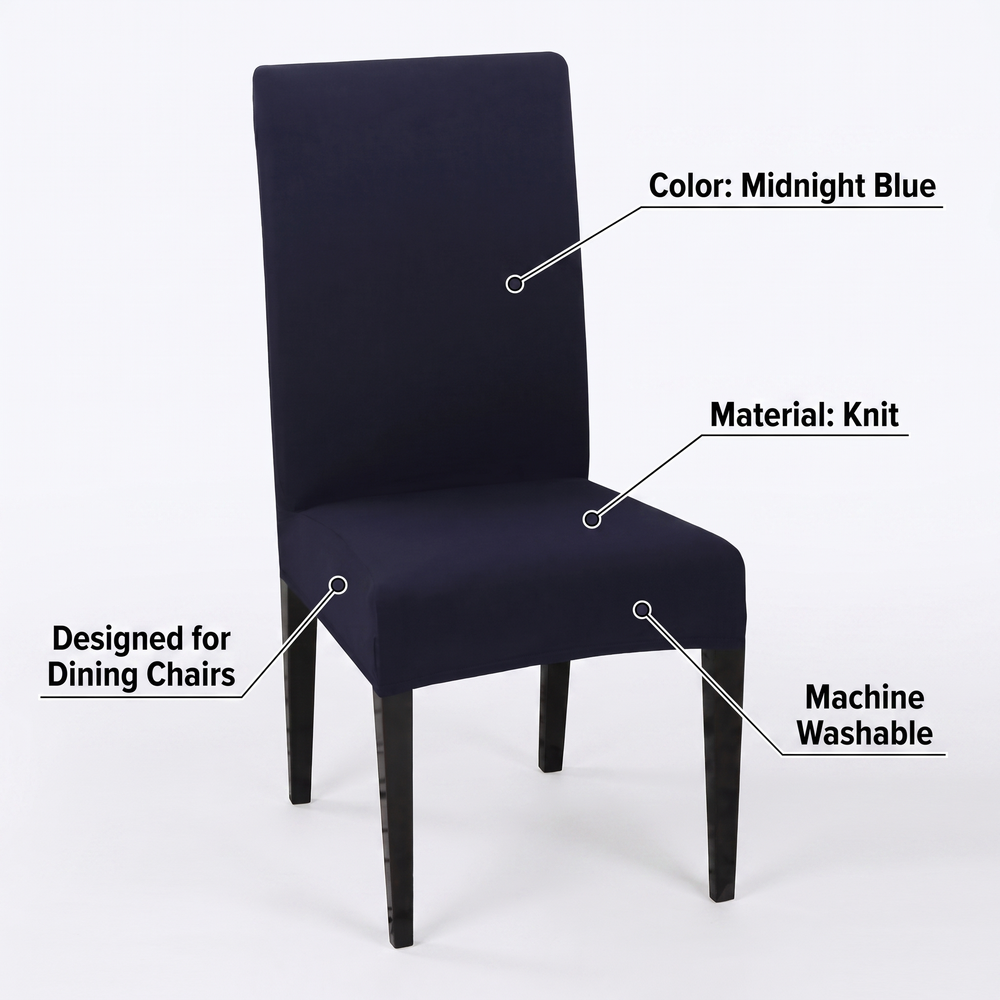 Stretch Dining Chair Cover – Midnight Blue – features and specifications overview | Brivenzo