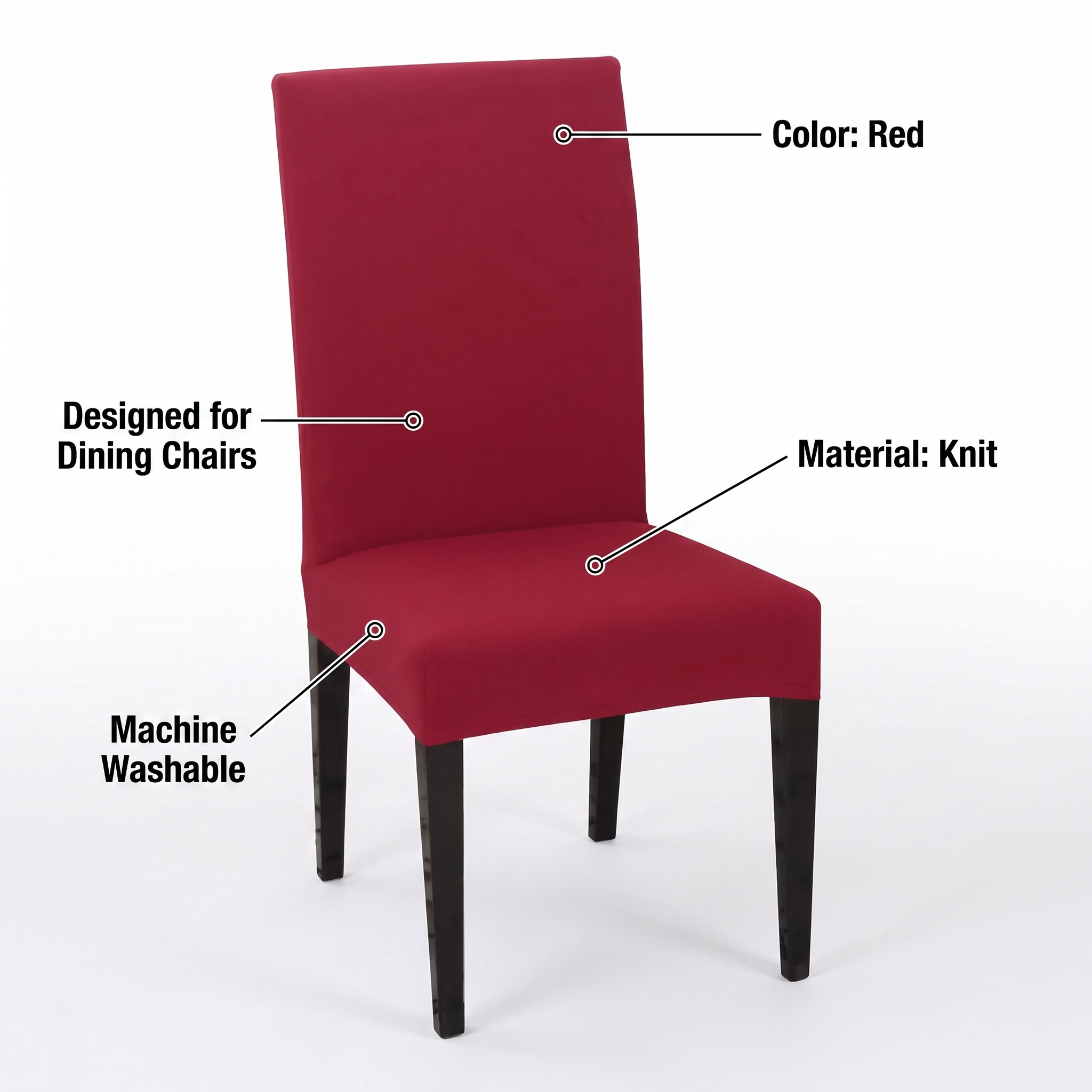 Stretch Dining Chair Cover – Red – features and specifications overview | Brivenzo