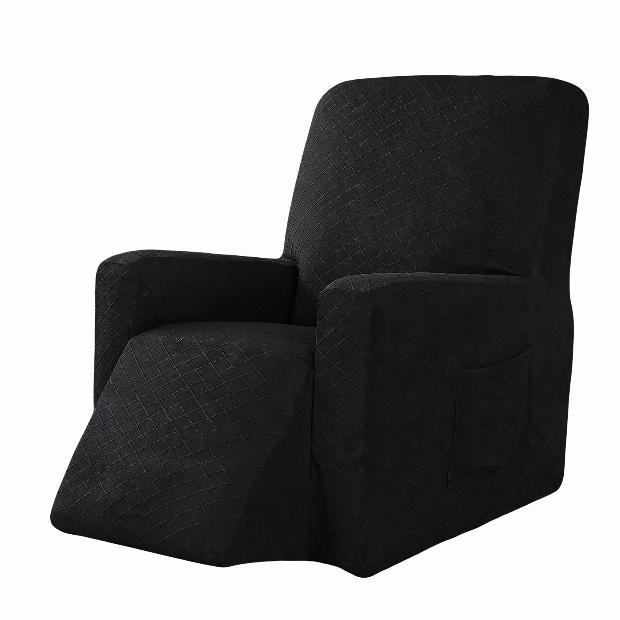 Stretch Recliner Chair Cover – Black – product photo on a white background | Brivenzo