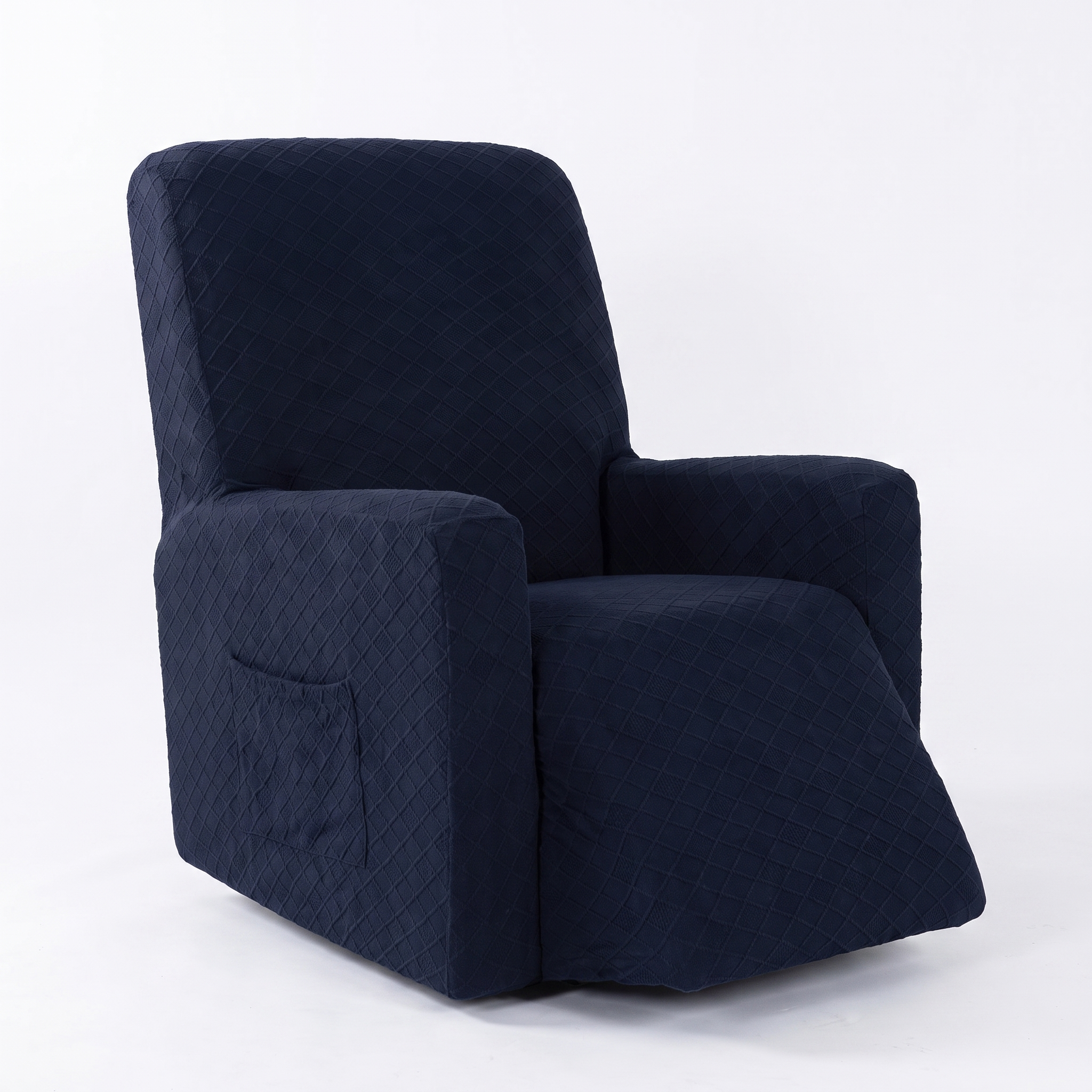 Stretch Recliner Chair Cover – Blue – product photo on a white background | Brivenzo