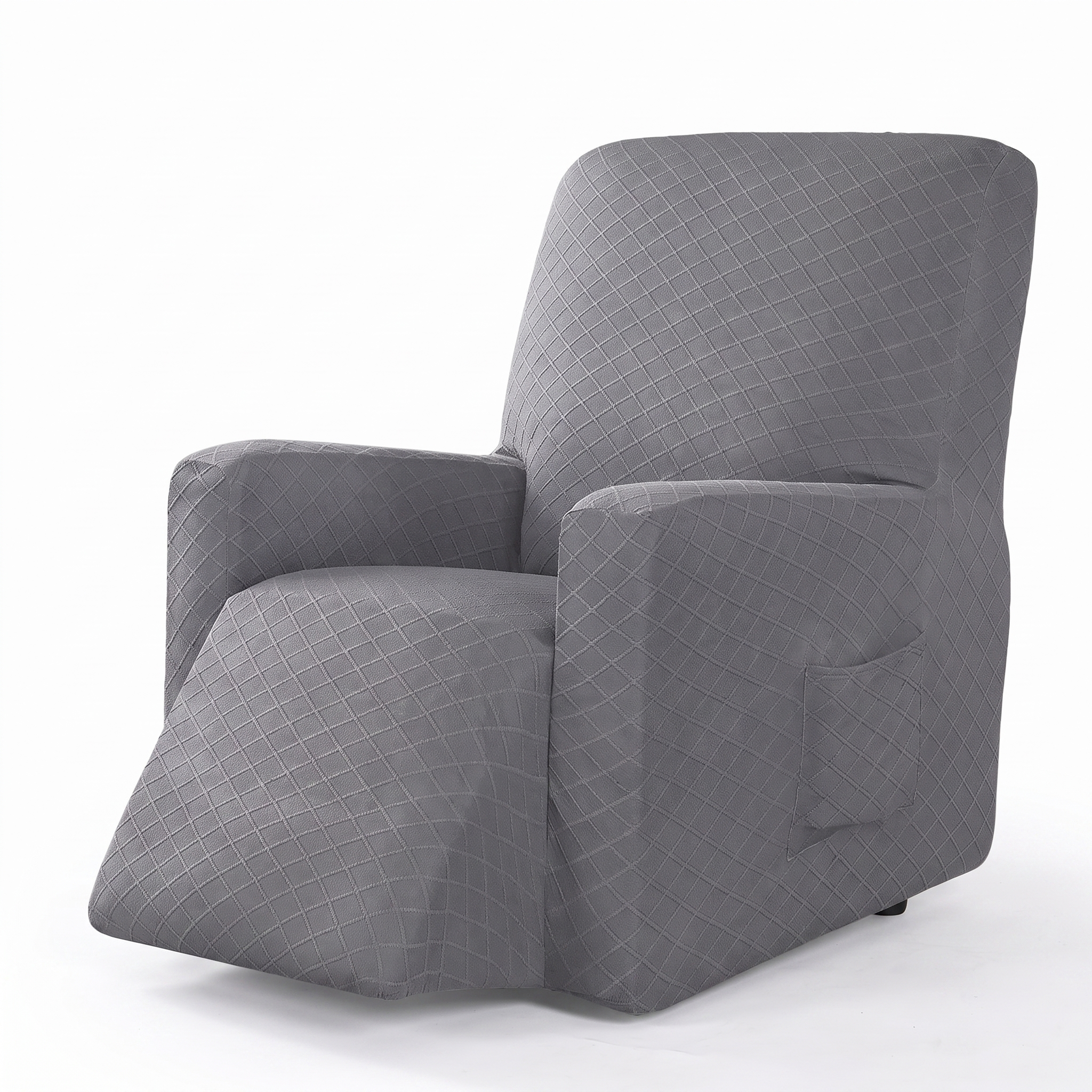 Stretch Recliner Chair Cover – Light Grey – product photo on a white background | Brivenzo
