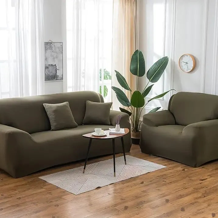 Stretch Sectional Couch Cover – Army Green – product view 7 | Brivenzo
