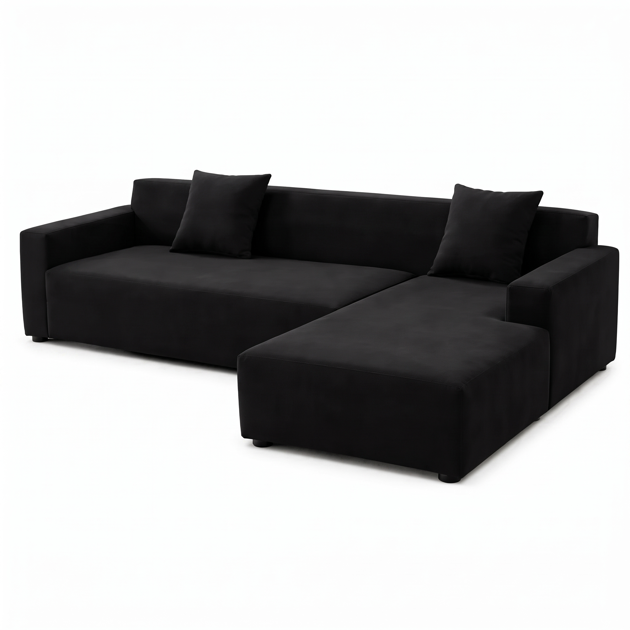 Stretch Sectional Couch Cover – Black – product photo on a white background | Brivenzo